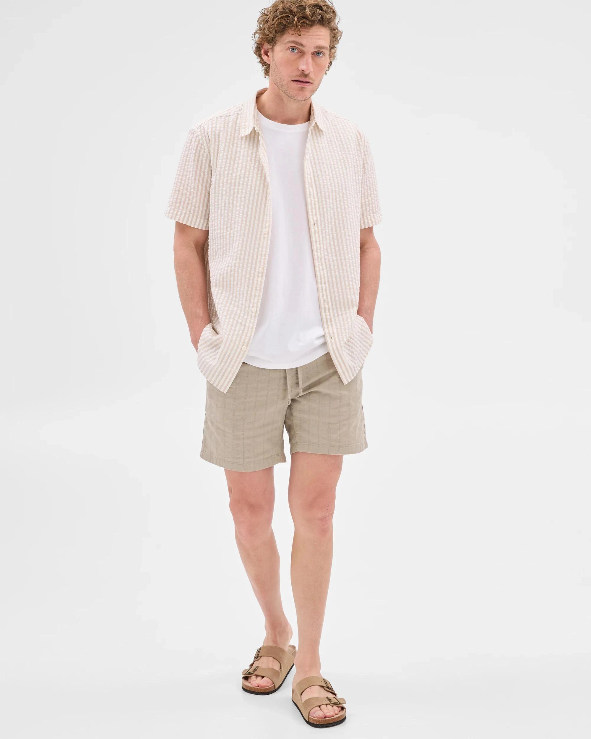 6 Target Australian Cotton Textured Stripe Shorts FOG, 6 of 10