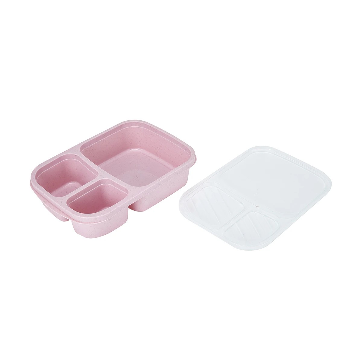 3 Pink Wheat Straw 3 Section Container Lunch Box, 3 of 4