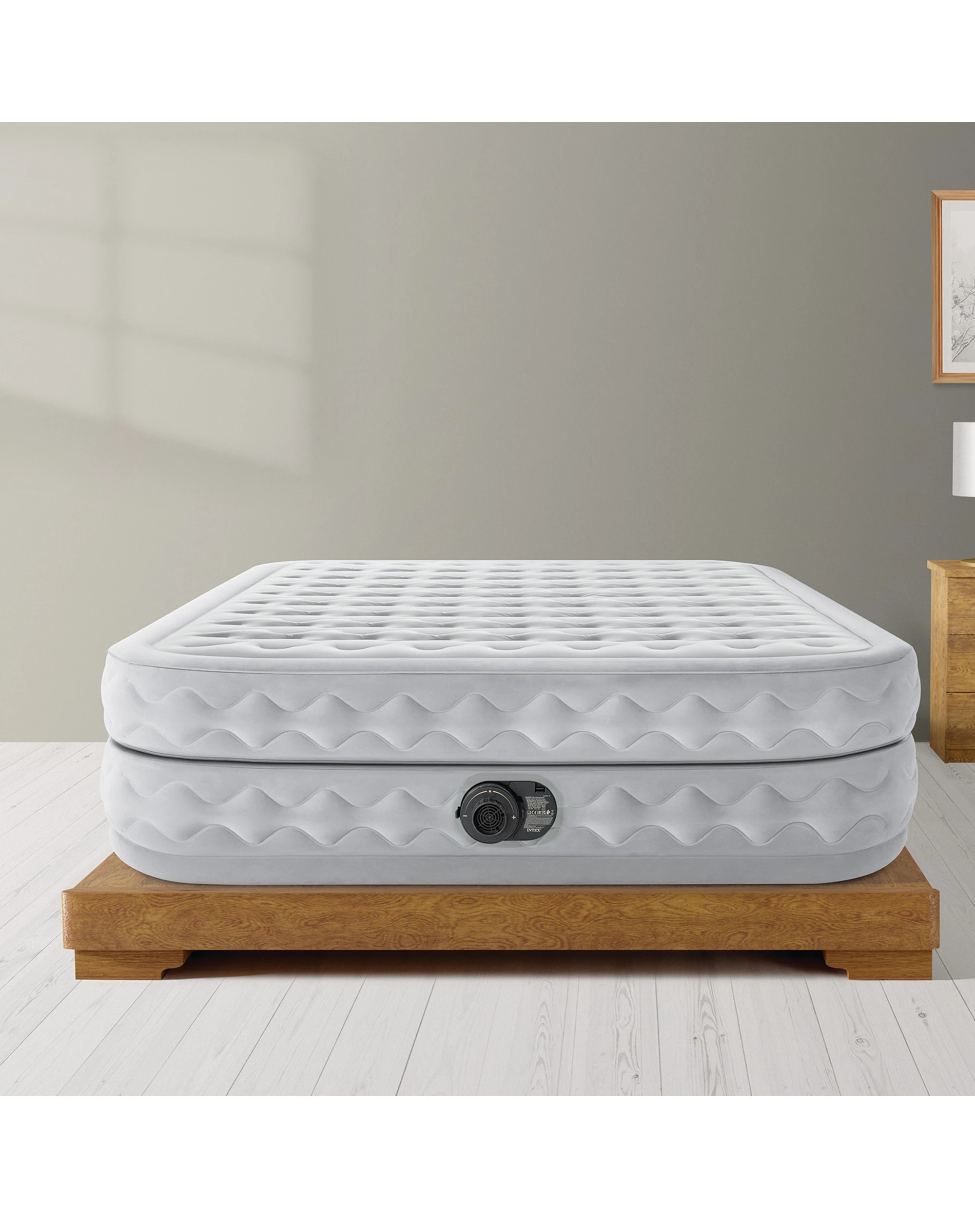 7 Intex Dura Beam Deluxe Supreme Air-Flow Air Mattress Queen - Grey, 7 of 7