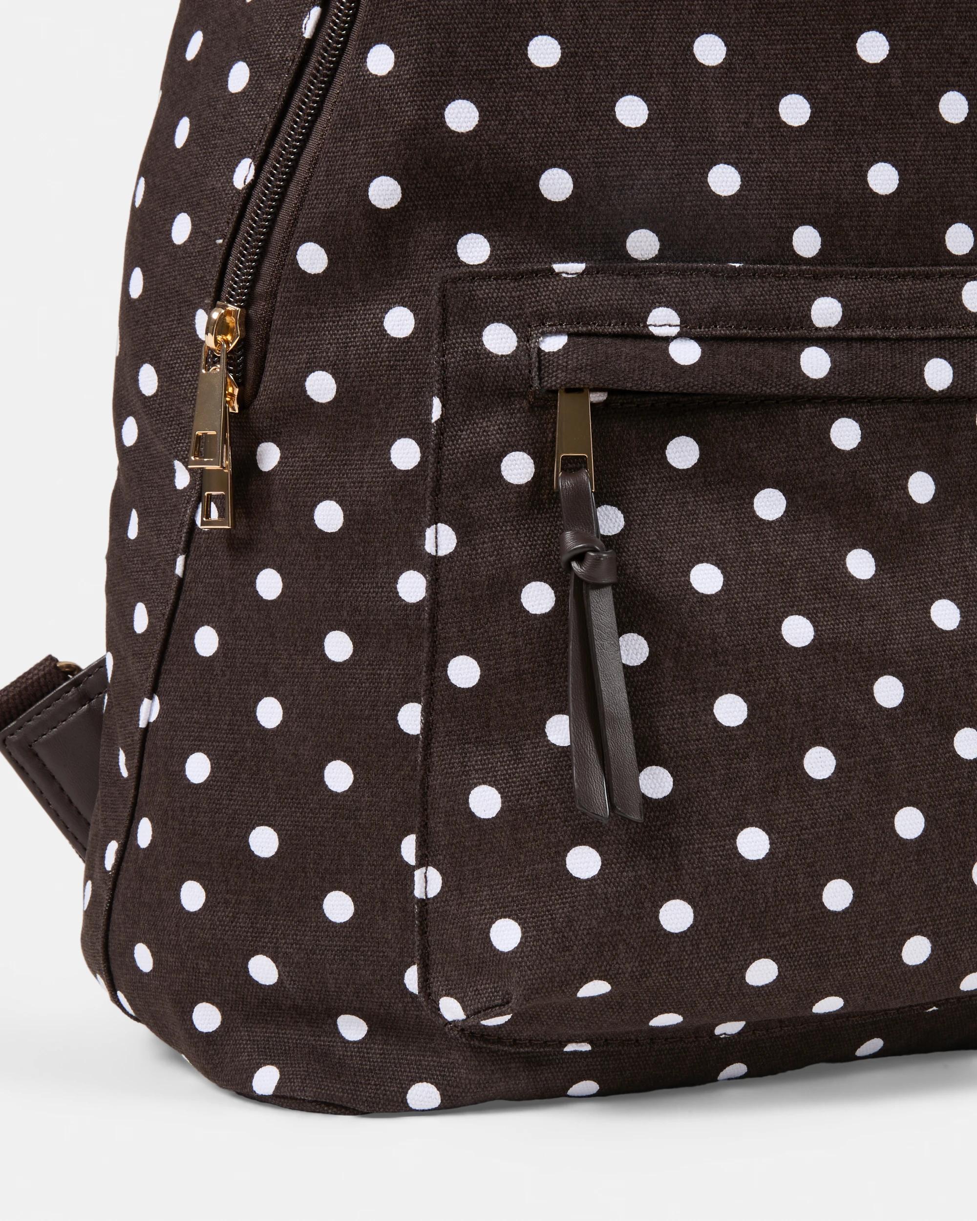 3 Canvas Backpack Choc Spot, 3 of 5