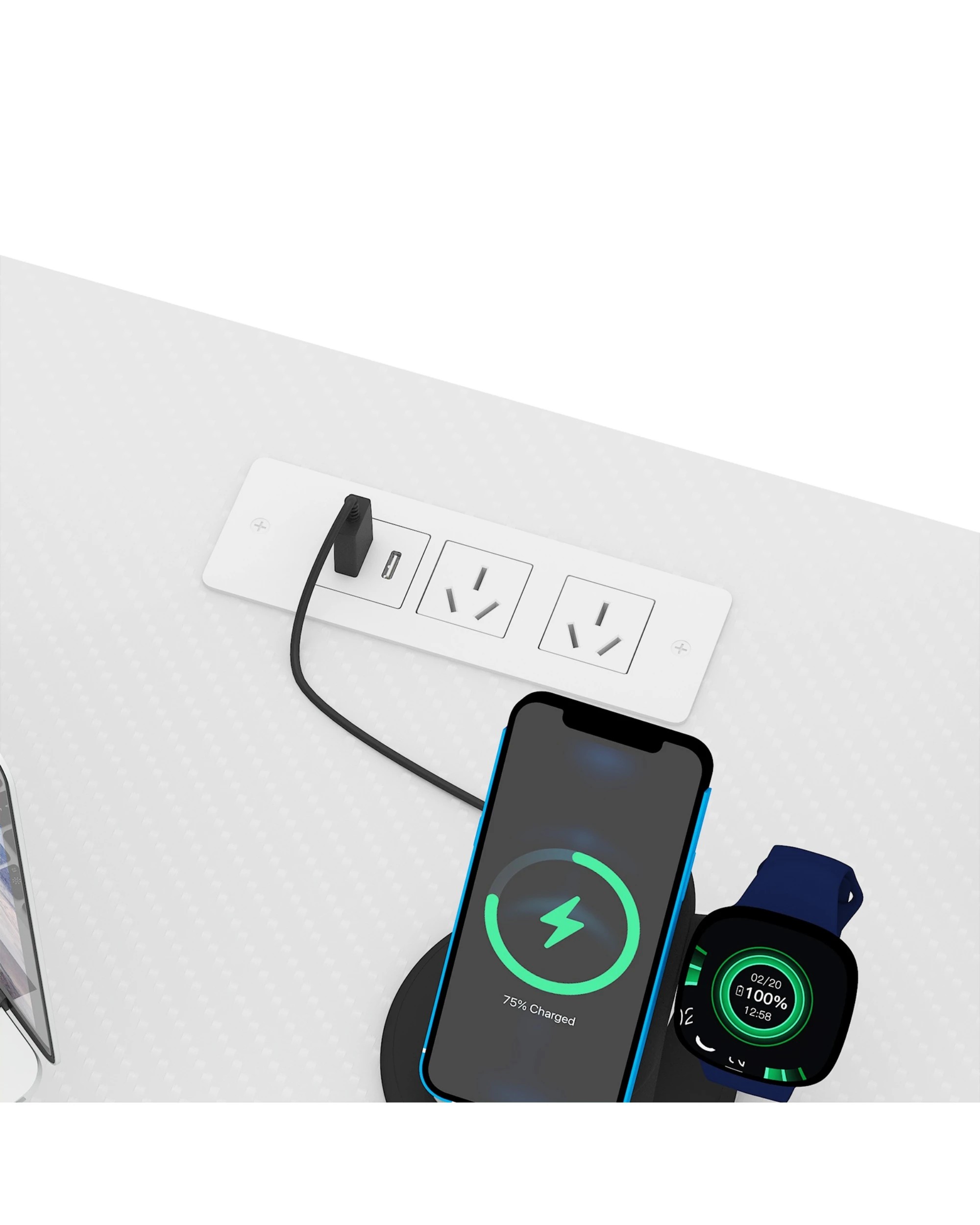 10 Advwin 236cm 2 Person LED Gaming  Computer Desks w/ Power Outlets  - White, 10 of 10