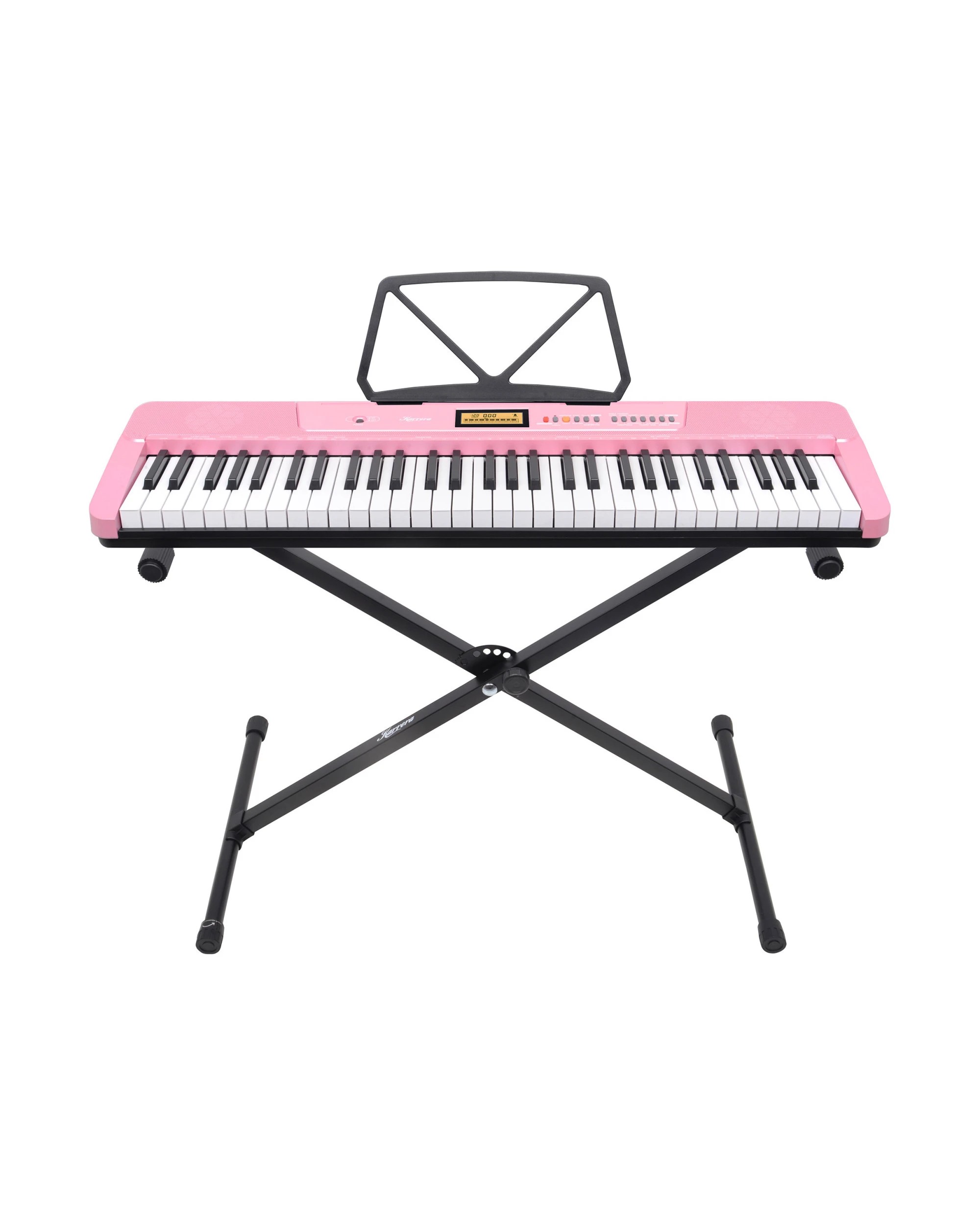 1 Karrera 61-Key Electronic Piano Keyboard with LCD and Touch Response in Pink CHJ-291 - Pink, 1 of 7