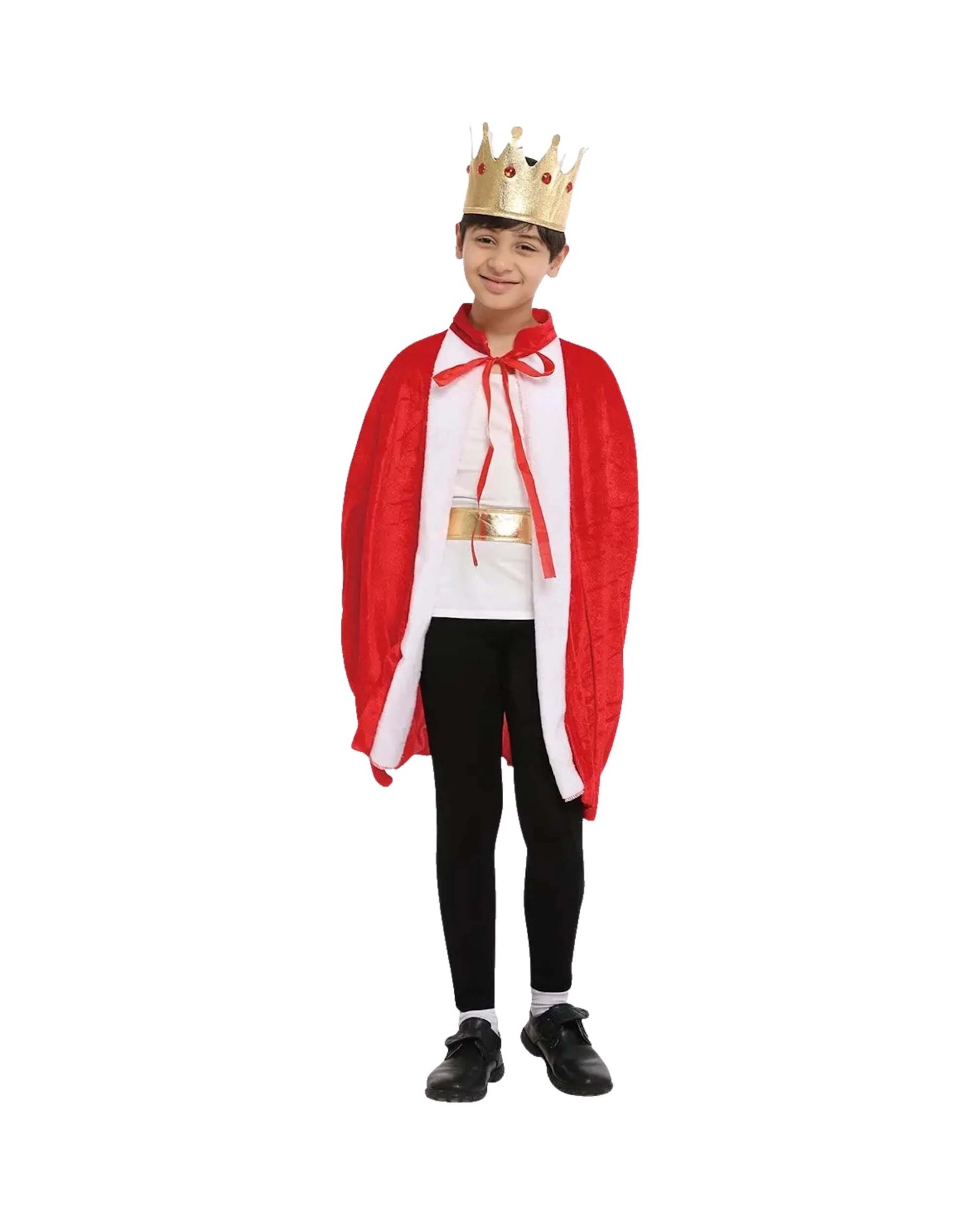 1 Party Planet Kids Medieval King Costume 9 10 years - 9 to 10 years - Red, 1 of 3