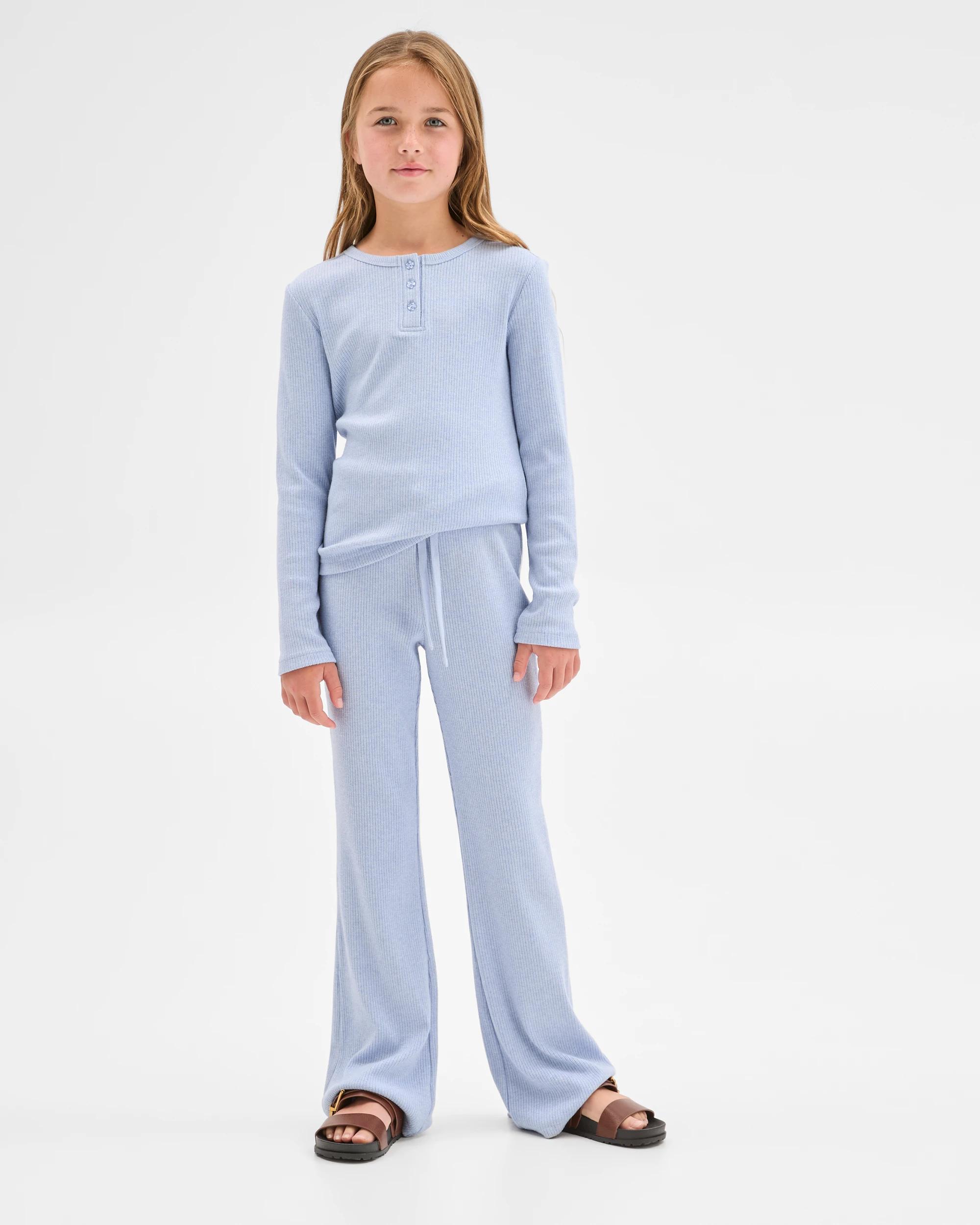 2 Target Kids Lurex Rib Knit Flare Pants BLUE, 2 of 7