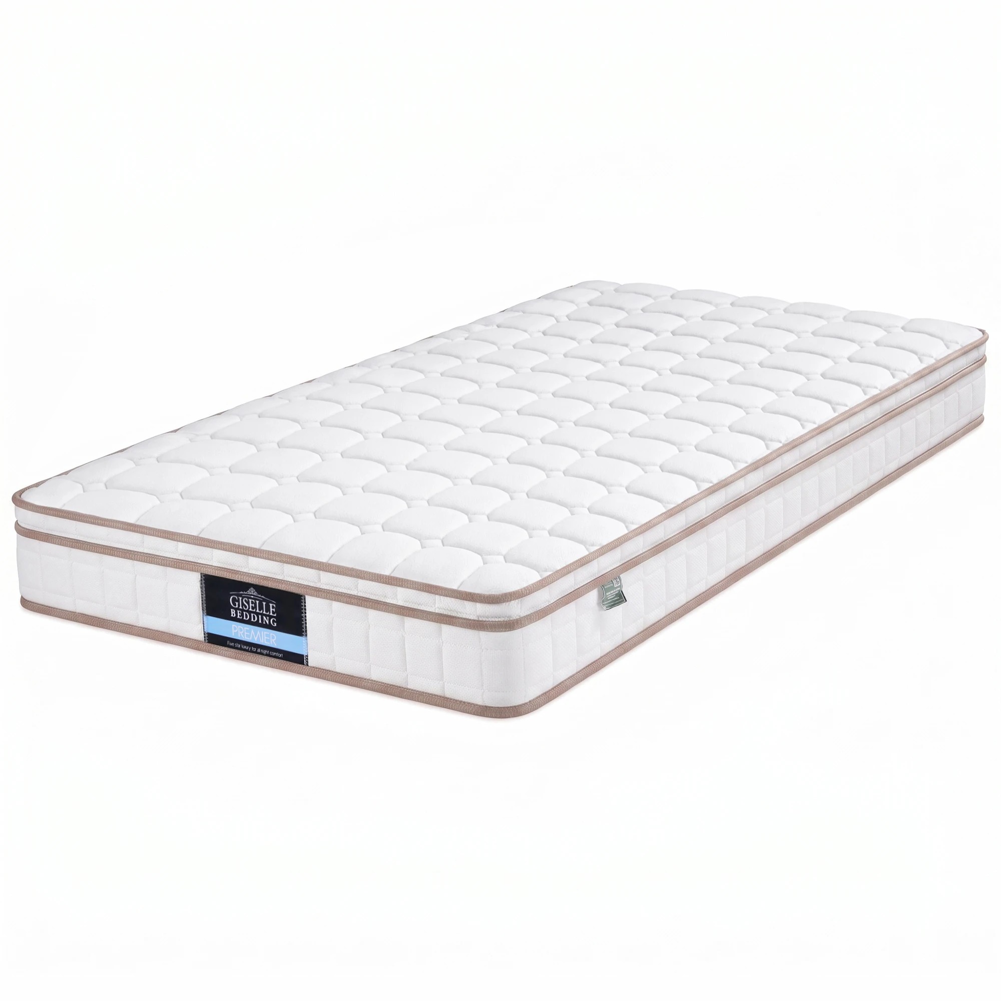 2 Giselle Bedding 20cm Firm Mattress Pocket Spring for Bedroom or Guest Room - King Single Bed - White, 2 of 10