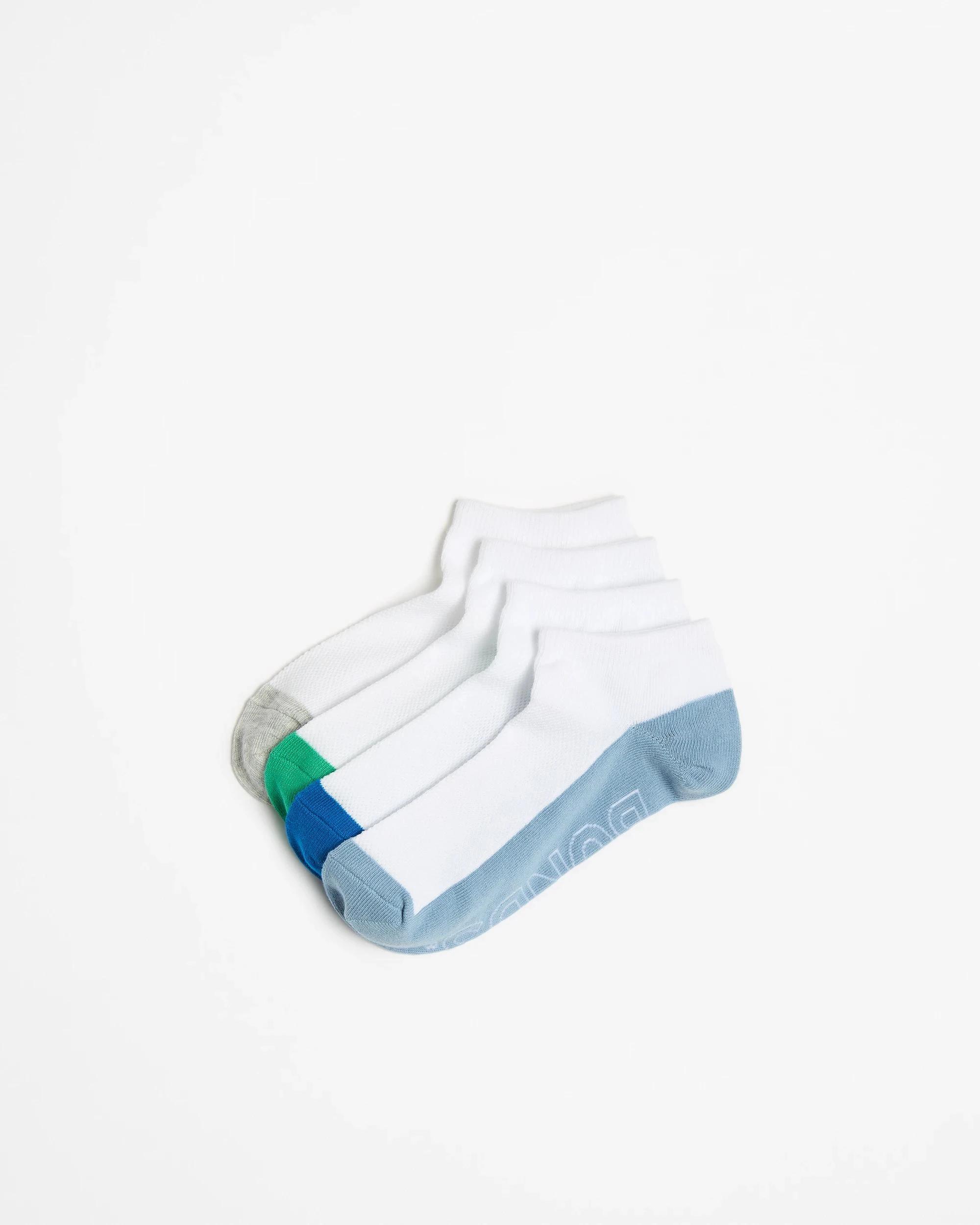 1 Cotton Blend Logo Lightweight Low Cut Socks 4 Pack - Bonds WHITE BOYS, 1 of 3