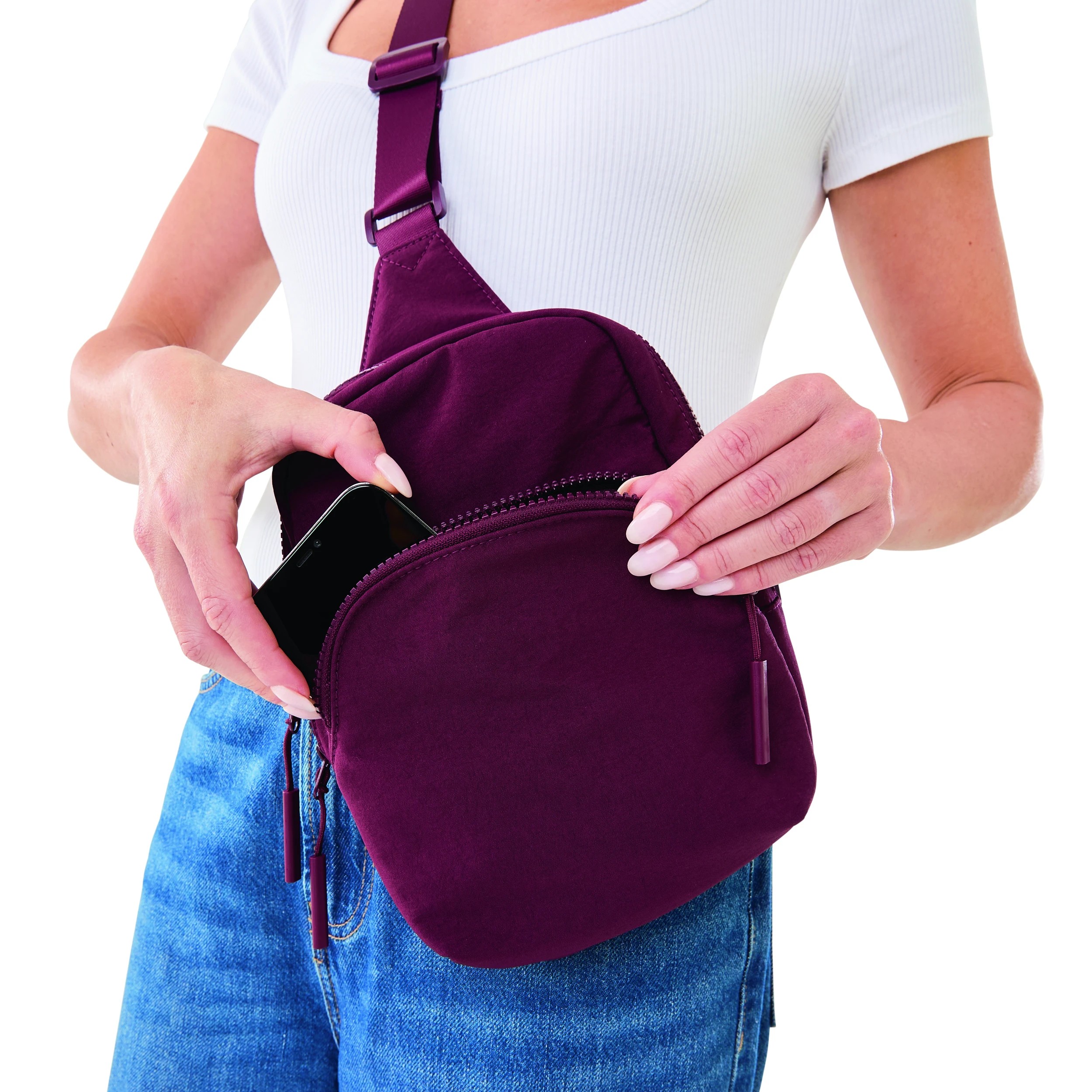2 Travel Sling Bag - Burgundy, 2 of 10