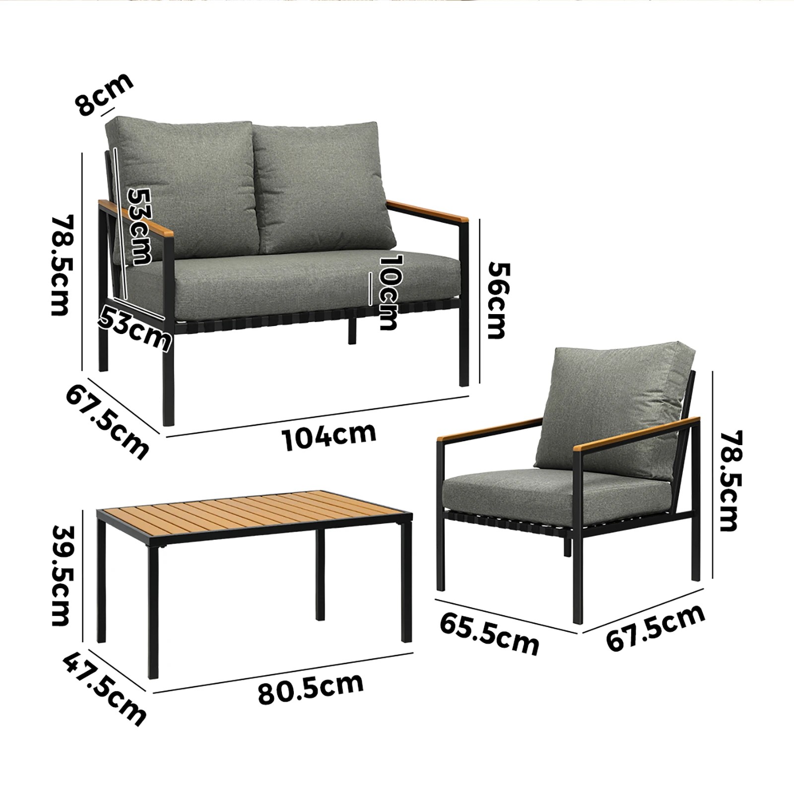3 Livsip Outdoor Furniture 4-piece Setting Bistro Set Dining Chairs Patio Setting
 - Multi, 3 of 10