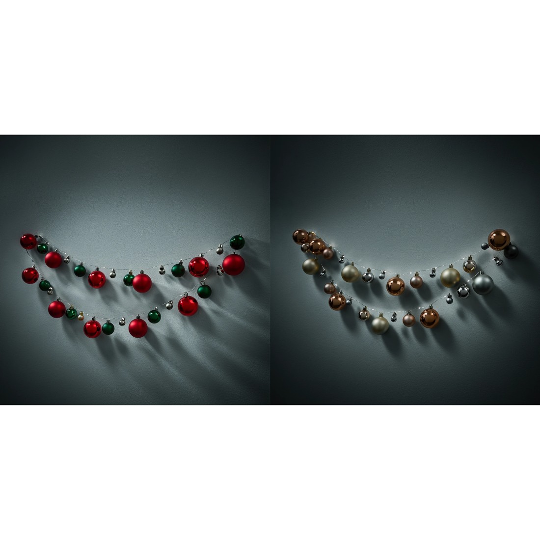 2 Battery Operated LED Light Up Bauble Garland - Assorted, 2 of 9