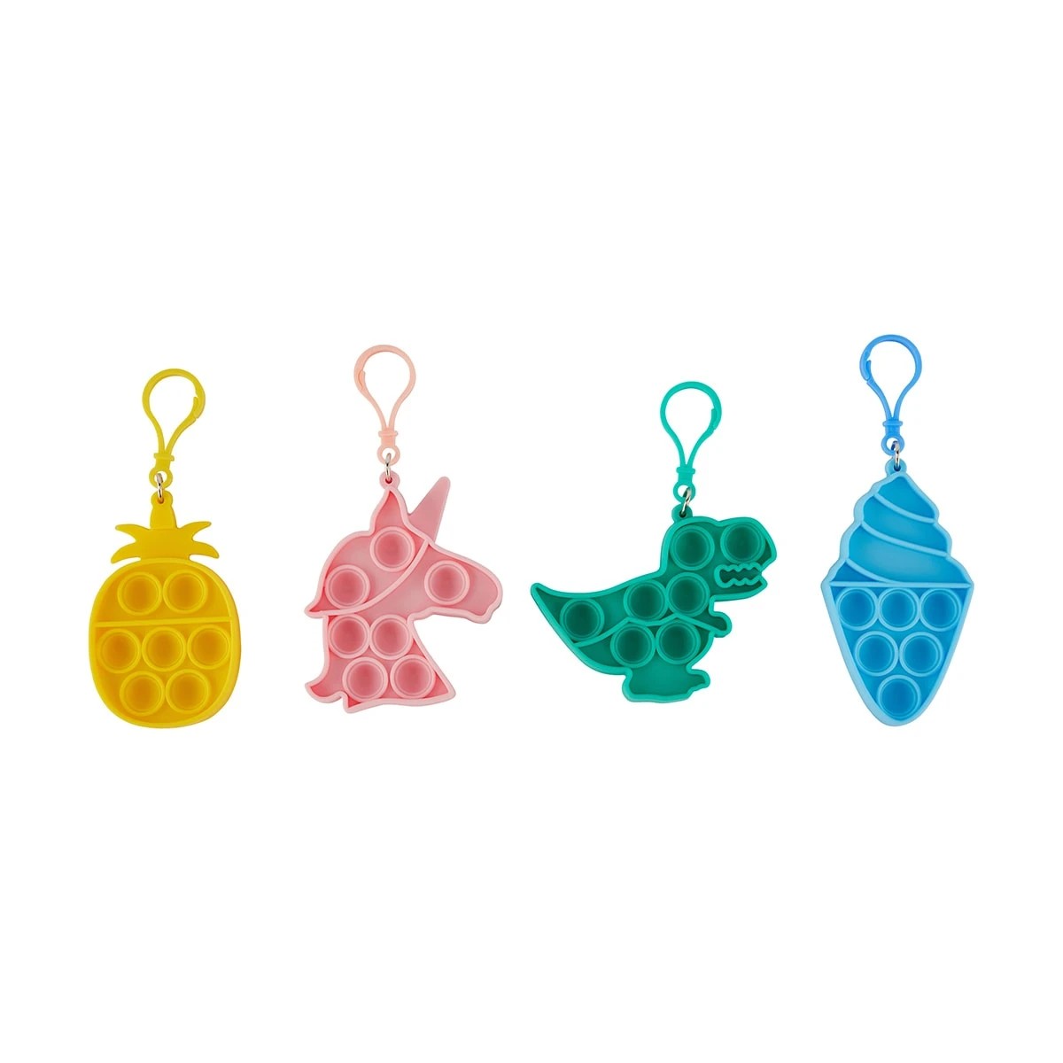 3 4 Piece Fidget Popper Keychains, 3 of 10