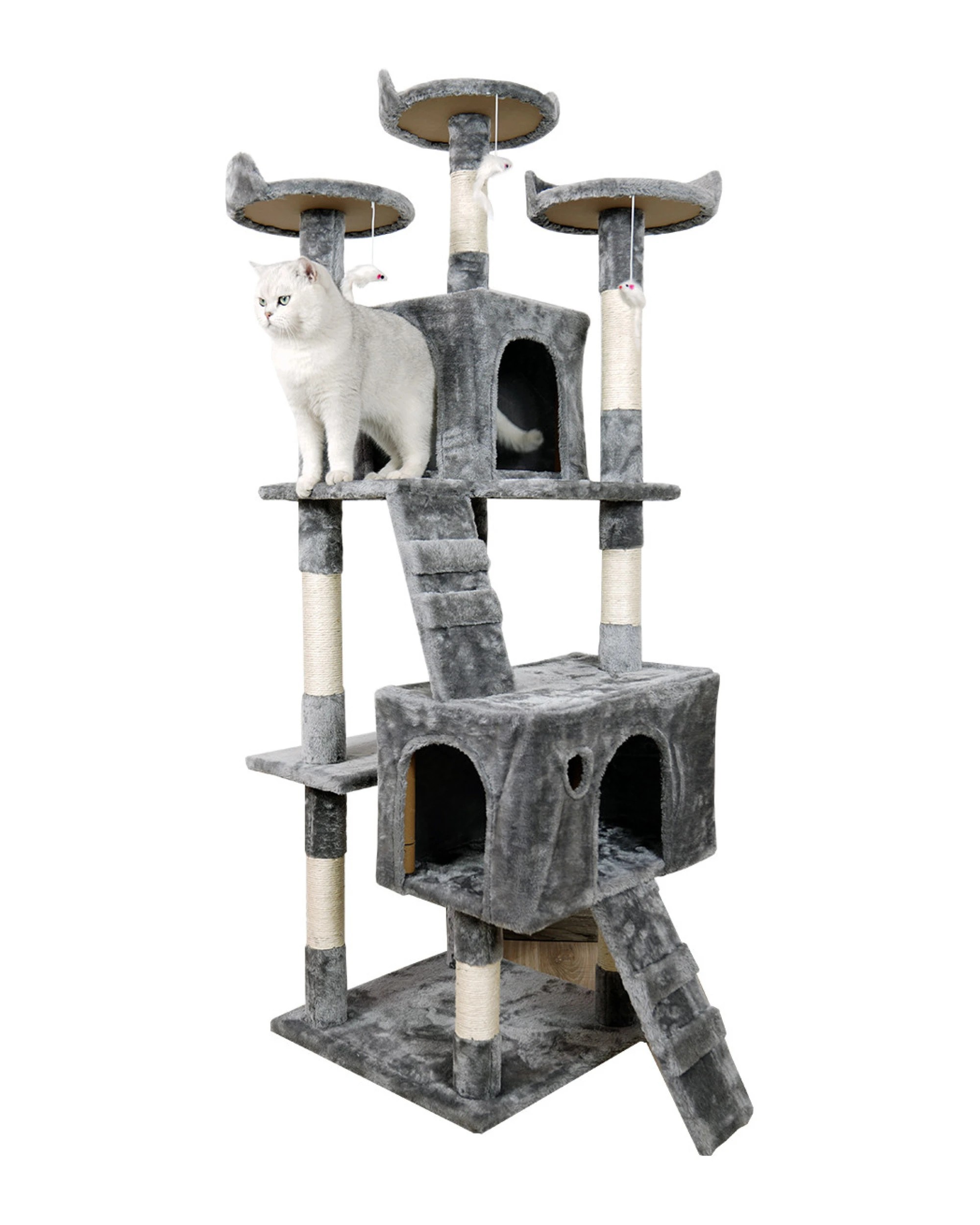 3 Furtastic 170cm Cat Tree Scratching Post - Silver Grey, 3 of 6