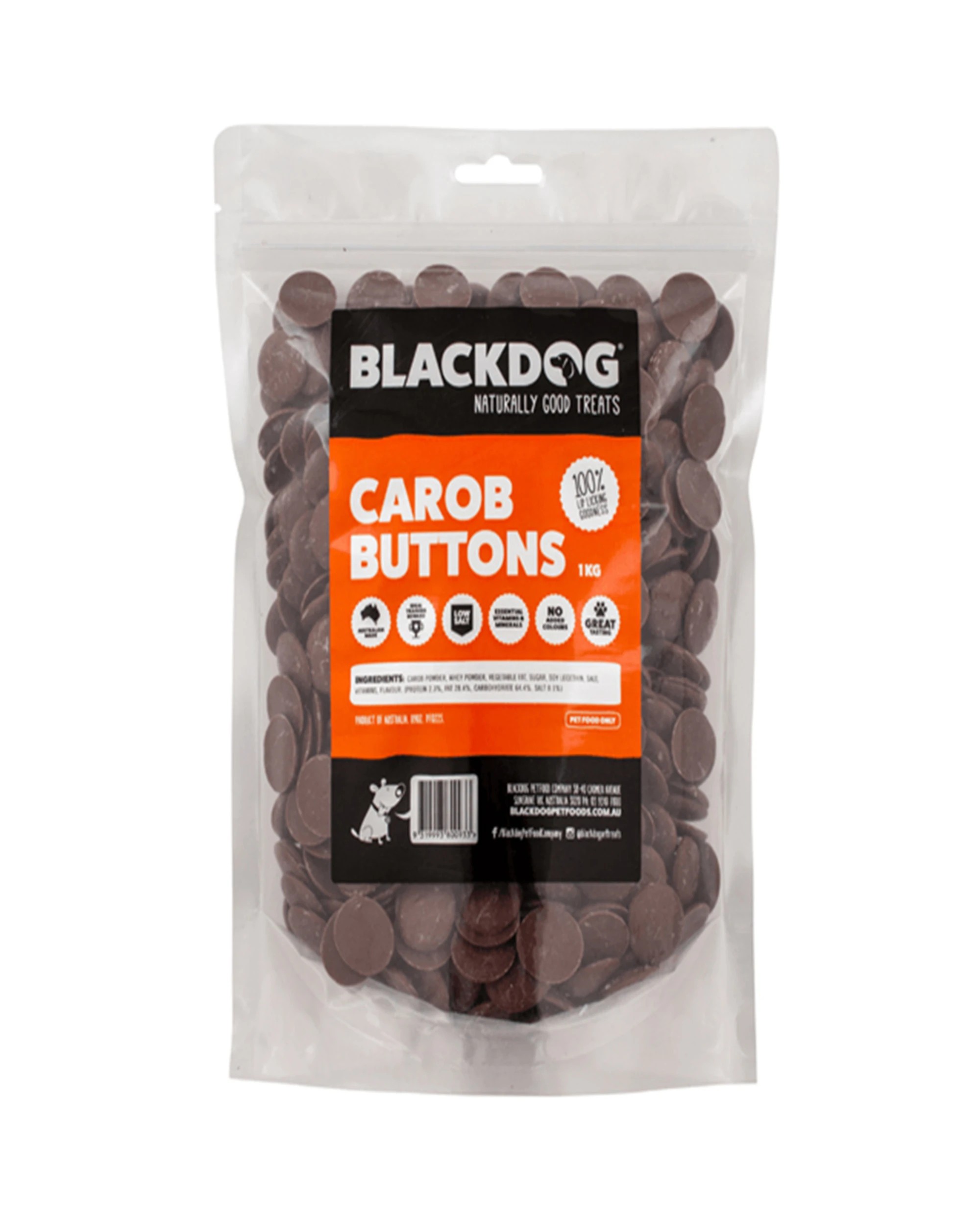 2 Blackdog Dog Treats Carob Buttons - 1kg, 2 of 3