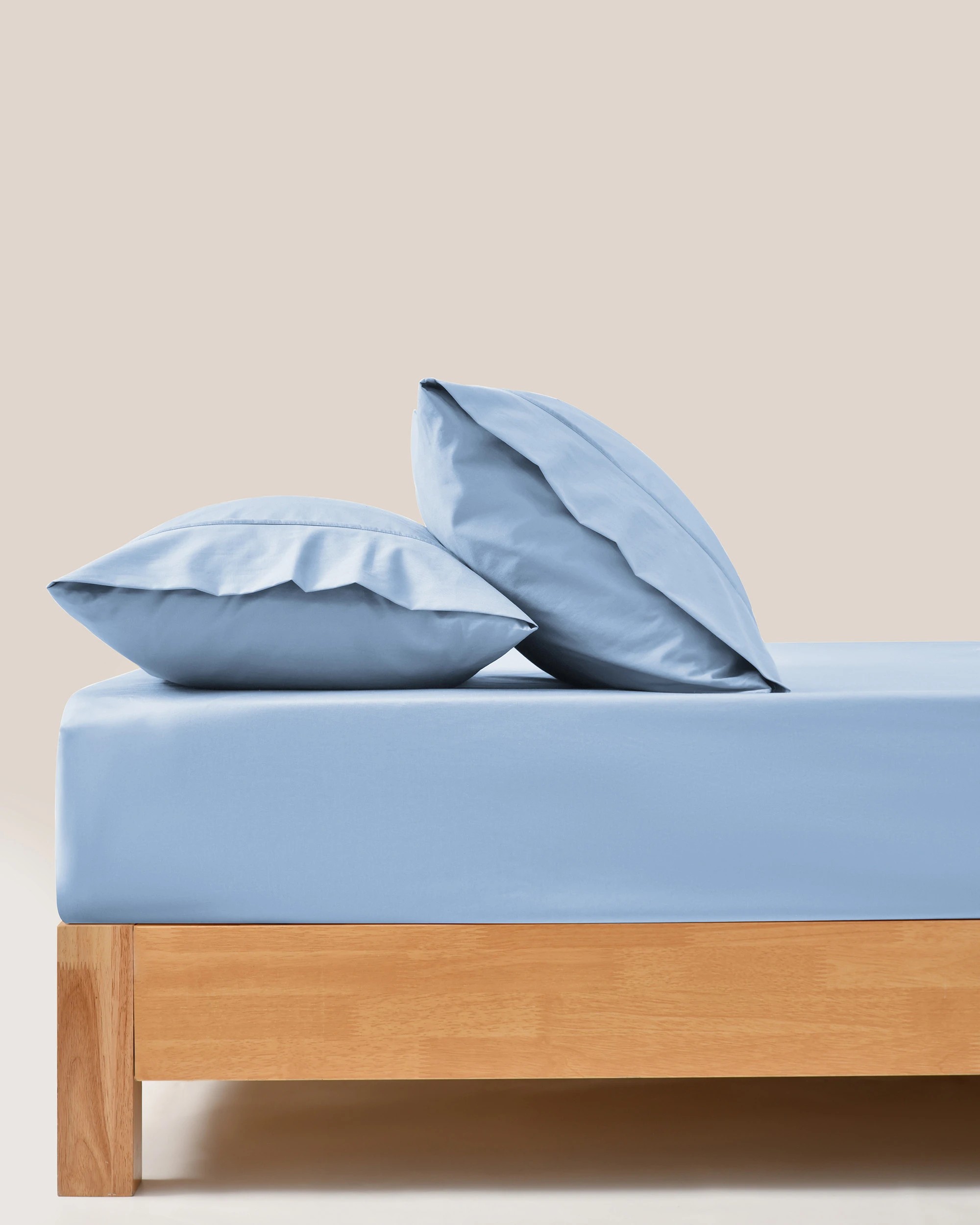 1 Dreamaker 250TC Cotton & Recycled Polyester Blend Fitted Sheet Set - King Single Bed - Pale Blue, 1 of 5