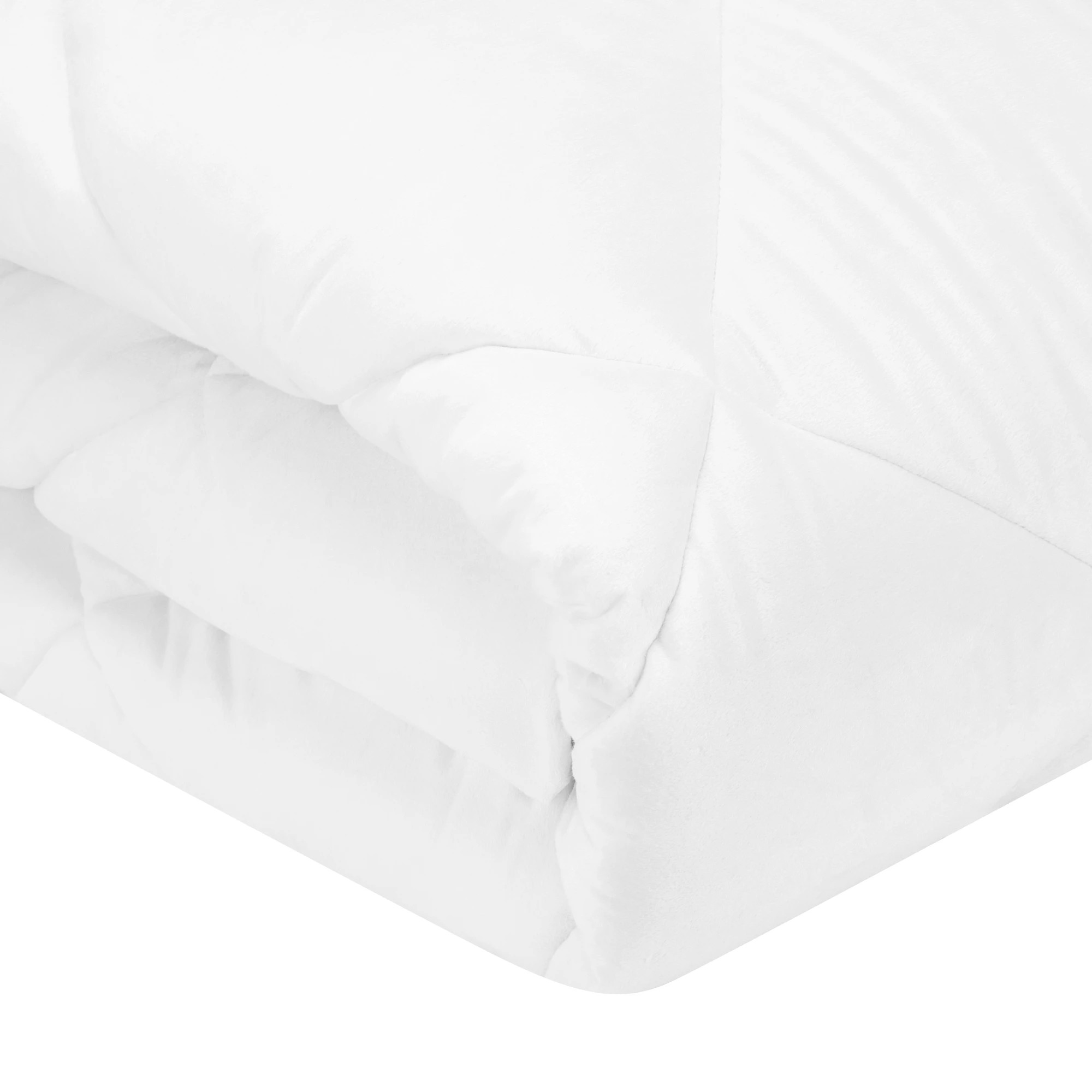 3 Reversible Plush Mattress Topper - Queen Bed, White, 3 of 7