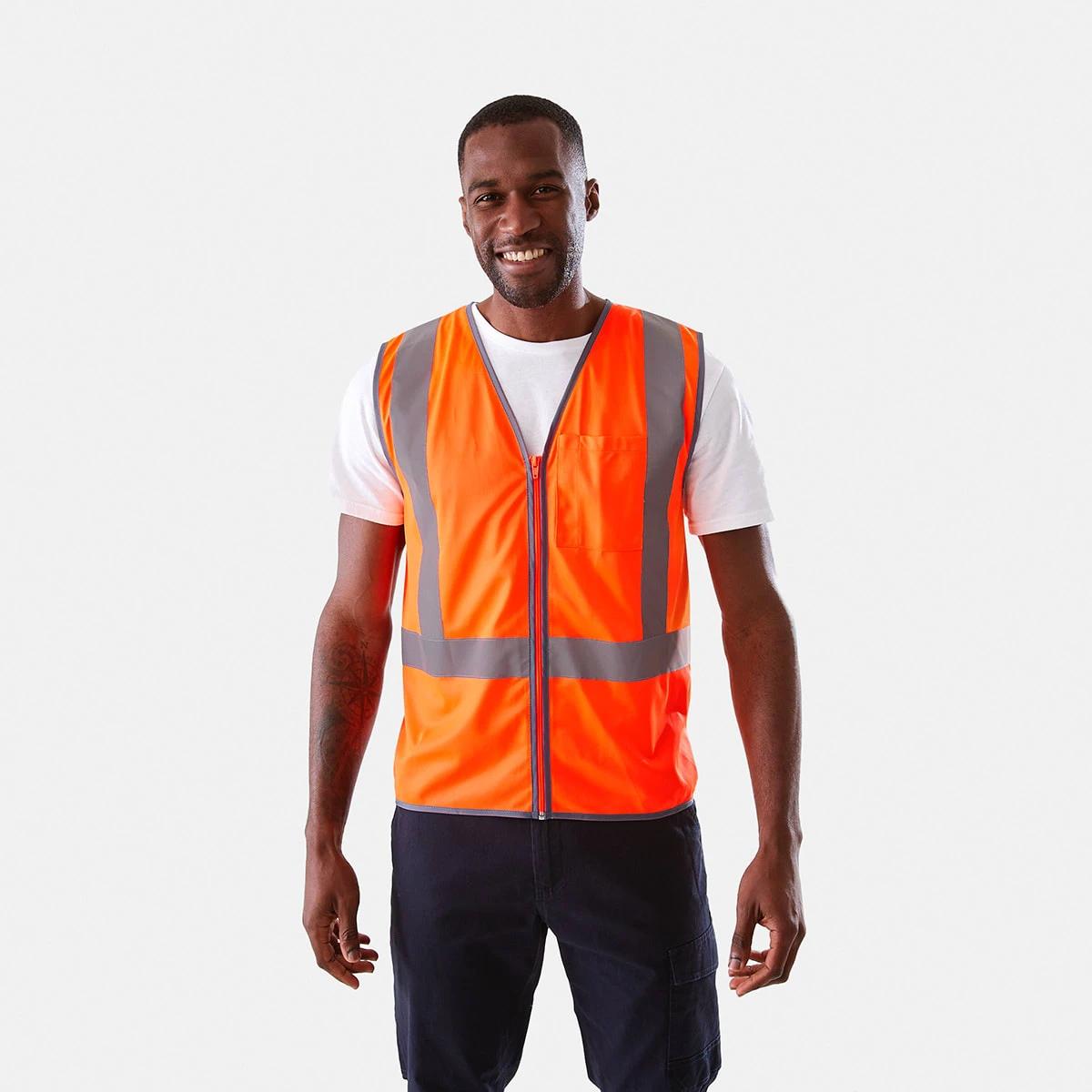 3 Workwear Hi-Visibility Vest SAFETY ORANGE, 3 of 10