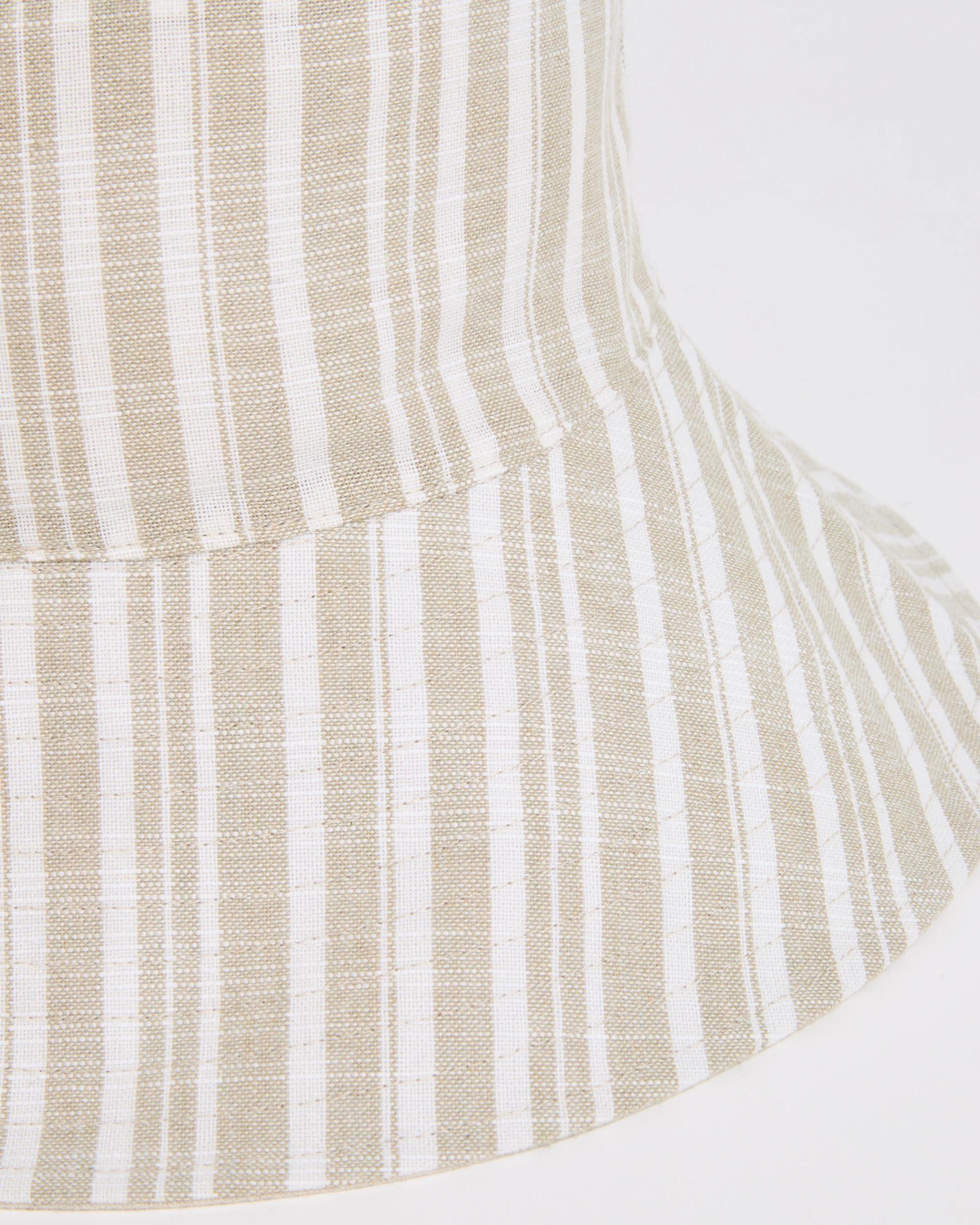 3 Target Woman Wide Brim Reversible Bucket Hat NATURAL STRIPE, 3 of 3