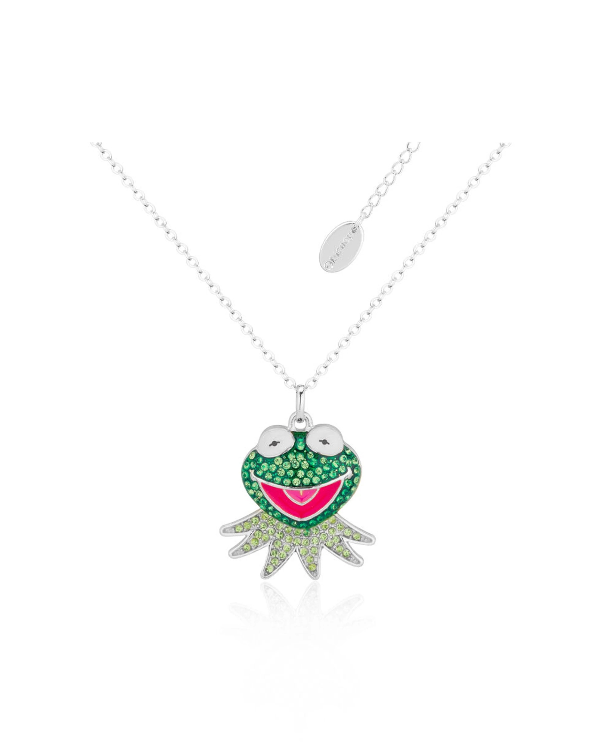 1 Couture Kingdom Disney The Muppets Kermit The Frog Crystal Necklace 52cm - Silver, 1 of 2