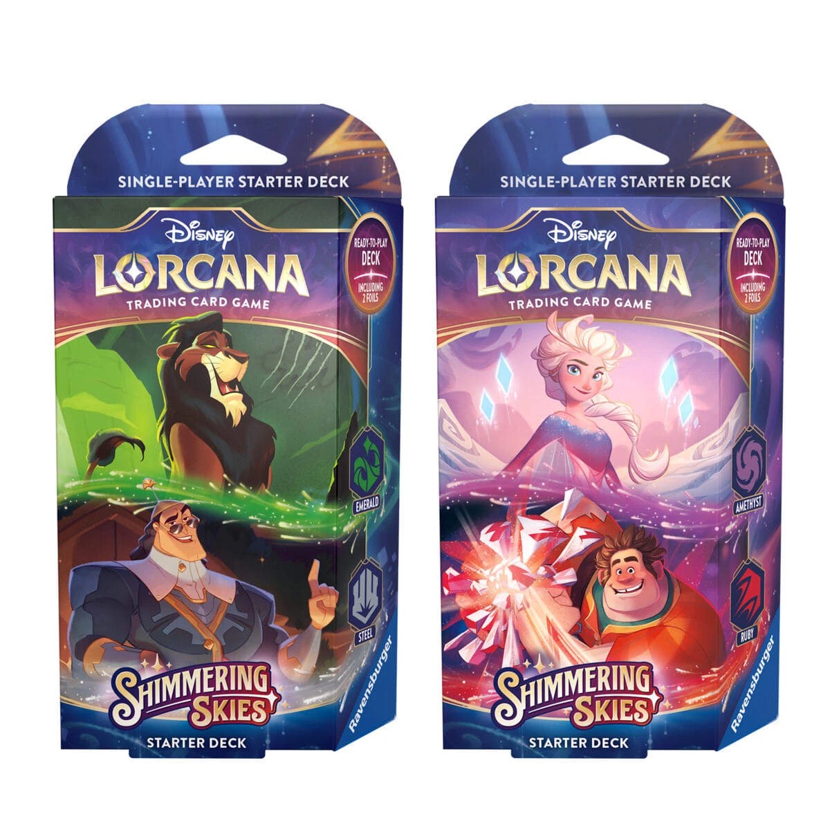 1 Disney Lorcana Trading Card Game: Set 5 Shimmering Skies Starter Deck  - Assorted, 1 of 2