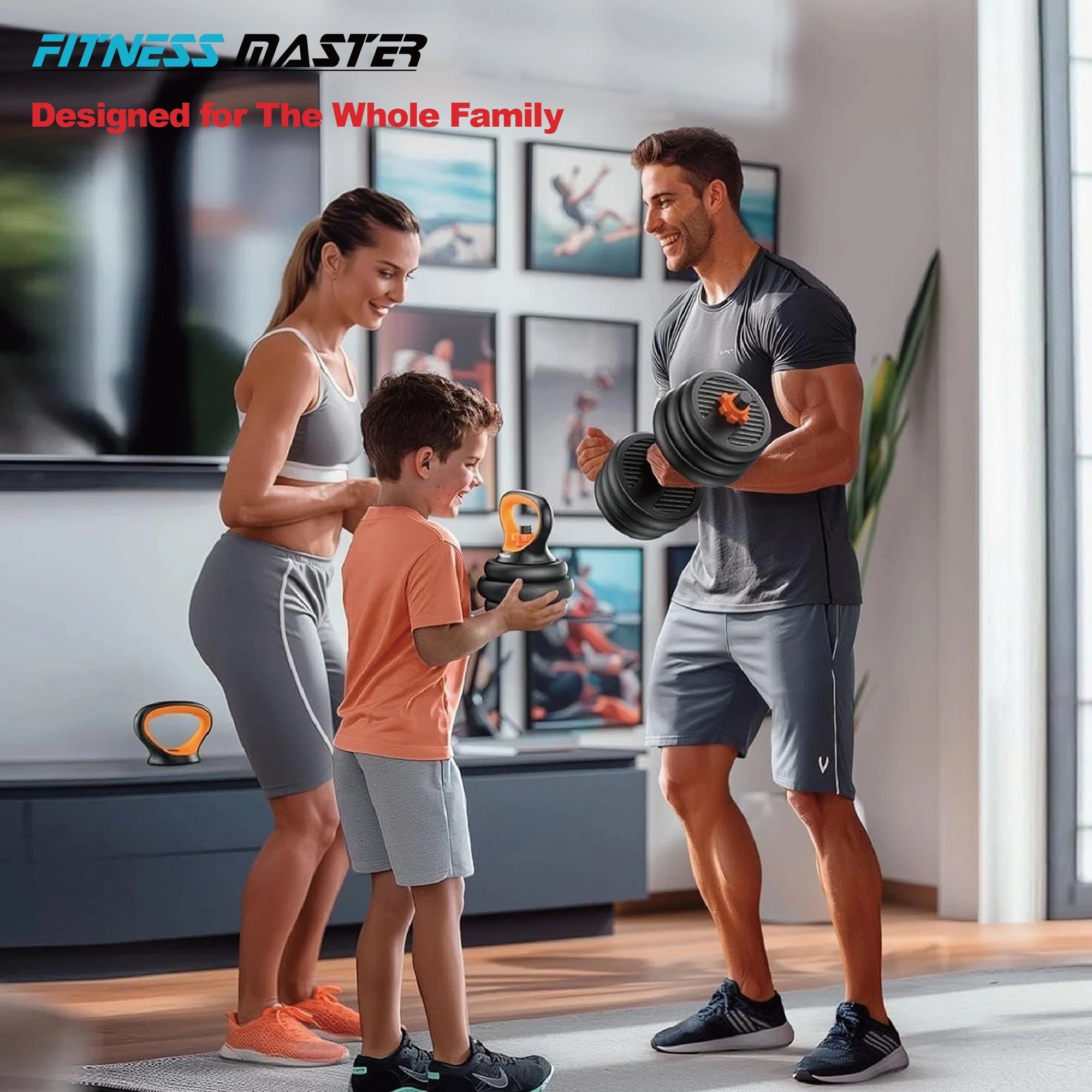 3 Fitness Master 30kg 7in1 Adjustable Dumbbell Barbell Kettlebell Set Home Gym, 3 of 10