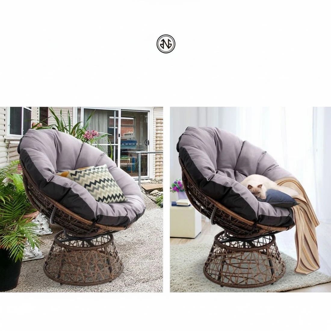 7 Gardeon Outdoor Chairs Outdoor Furniture Papasan Chair Wicker Patio Garden, 7 of 7