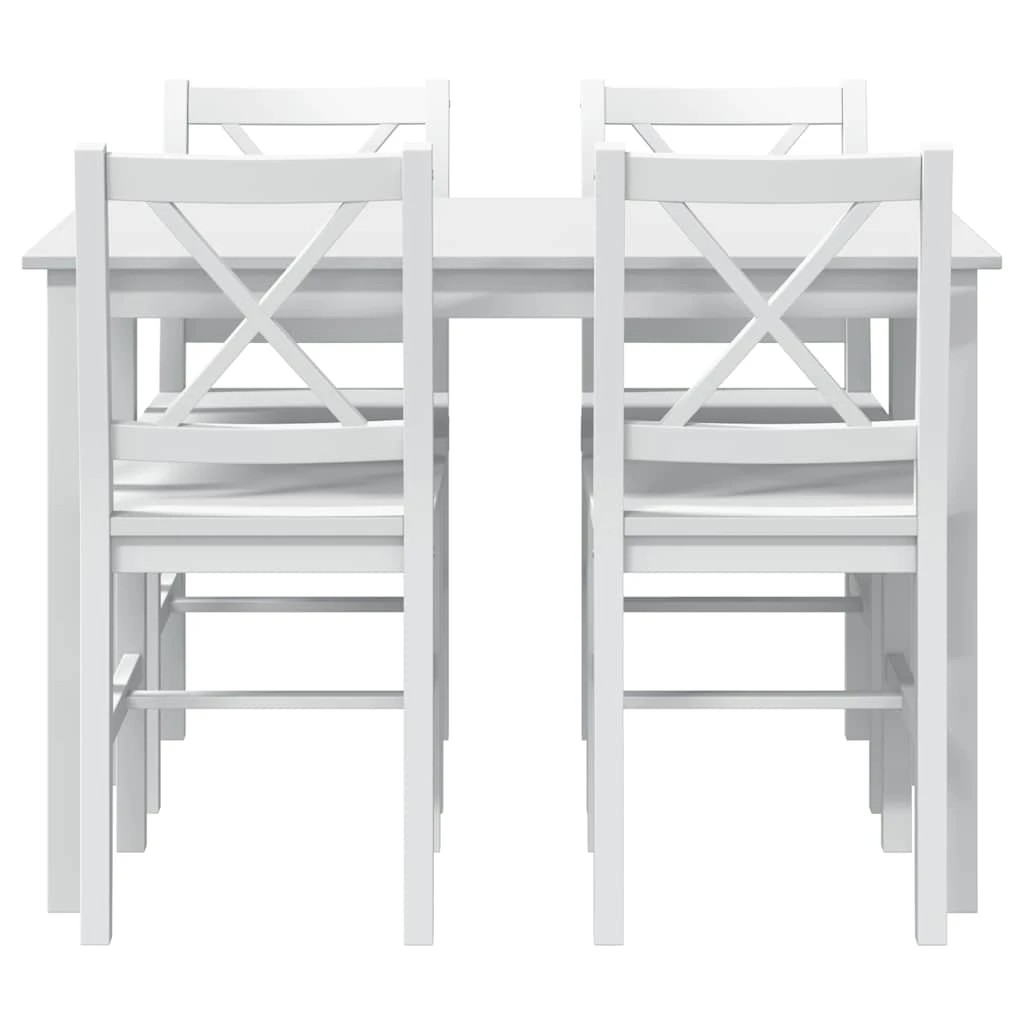 5 Vidaxl 5 Piece Dining Set - White, 5 of 10