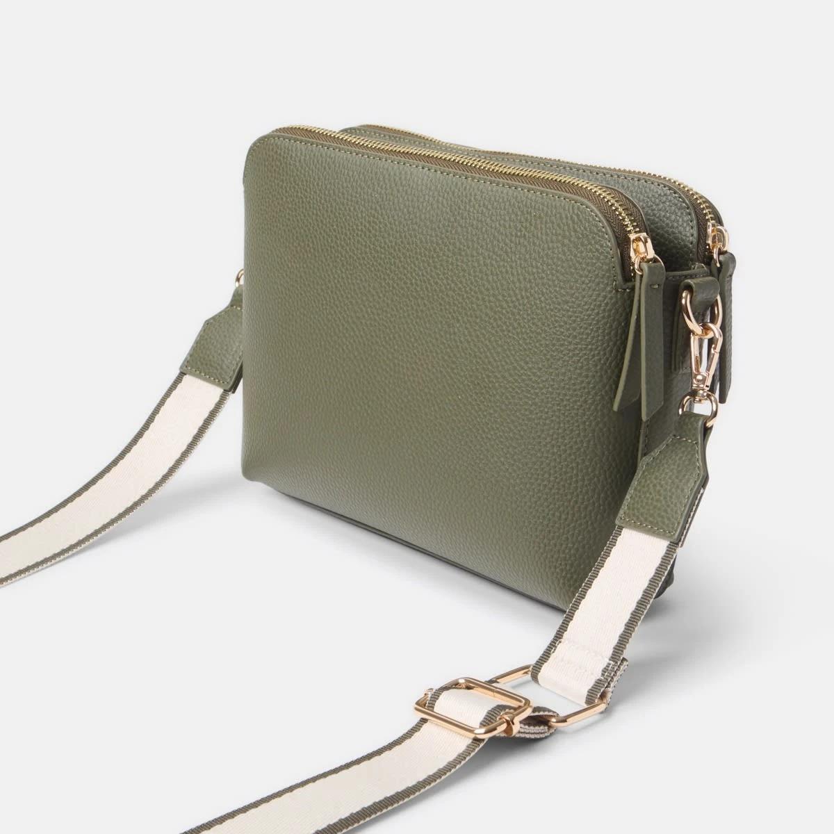3 Double Pocket Crossbody Bag DEEP MOSS, 3 of 5