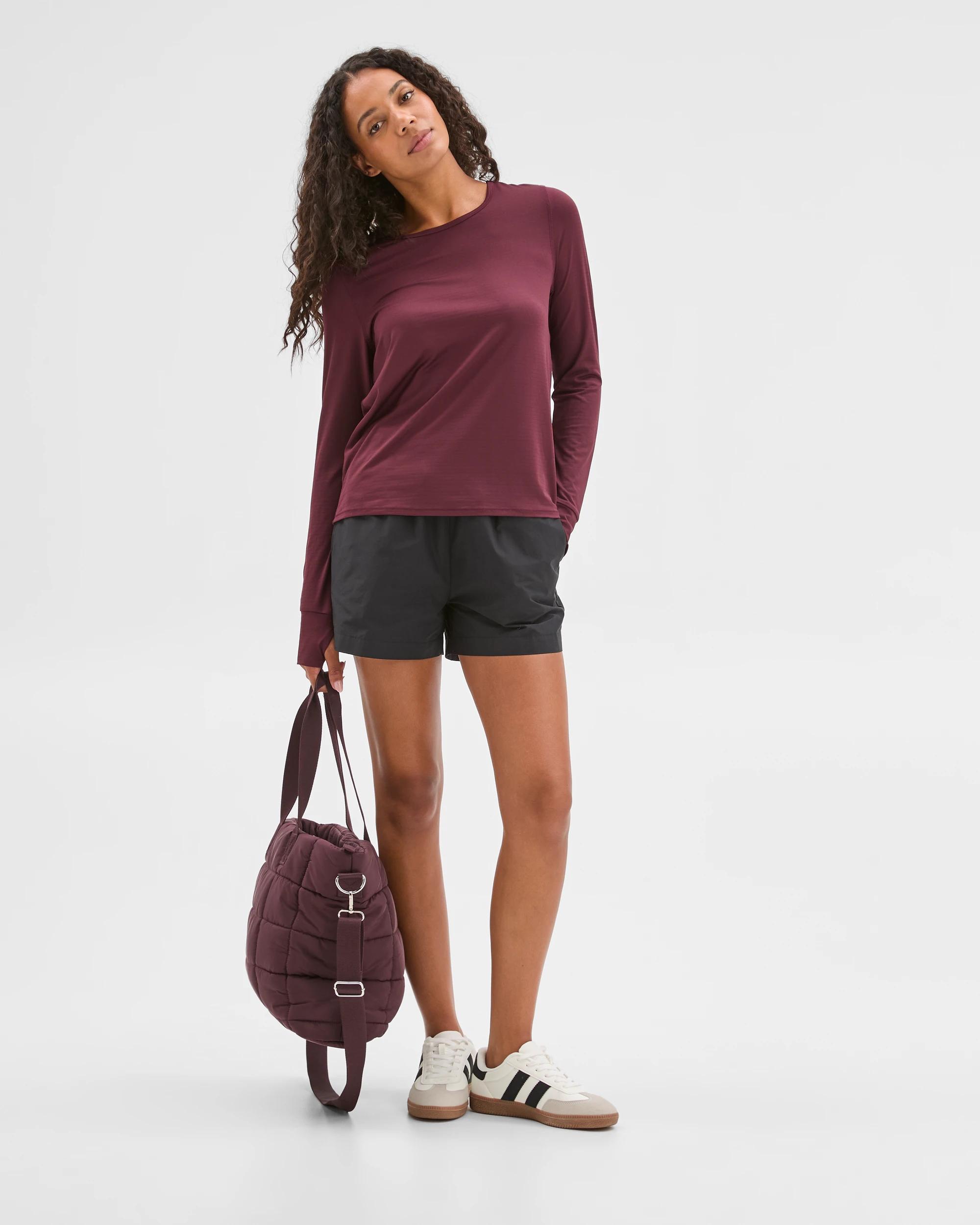 1 Target Active Active Long Sleeve Running T-Shirt WINE, 1 of 6