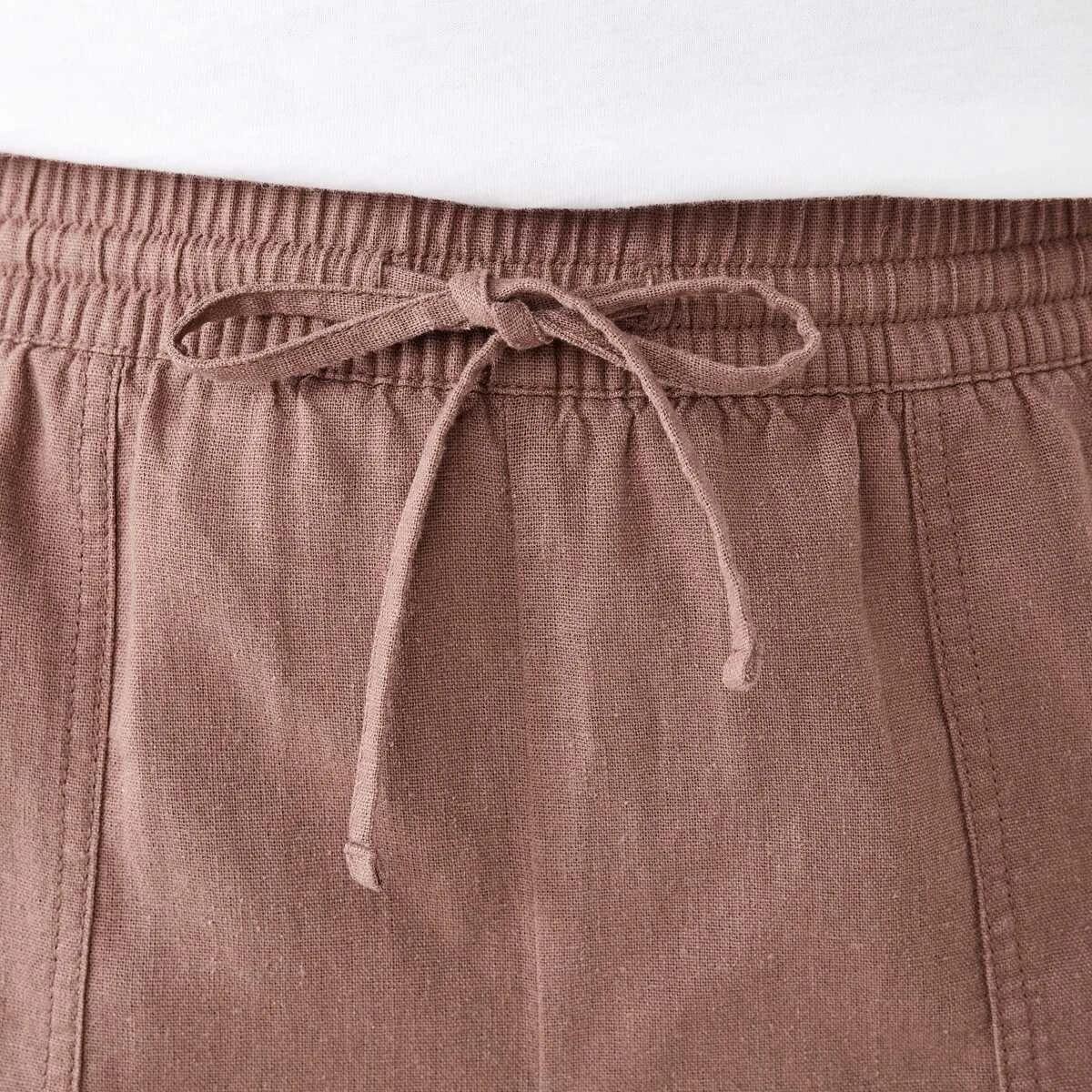 4 Linen Blend Patch Pocket Shorts FAWN TAUPE, 4 of 6