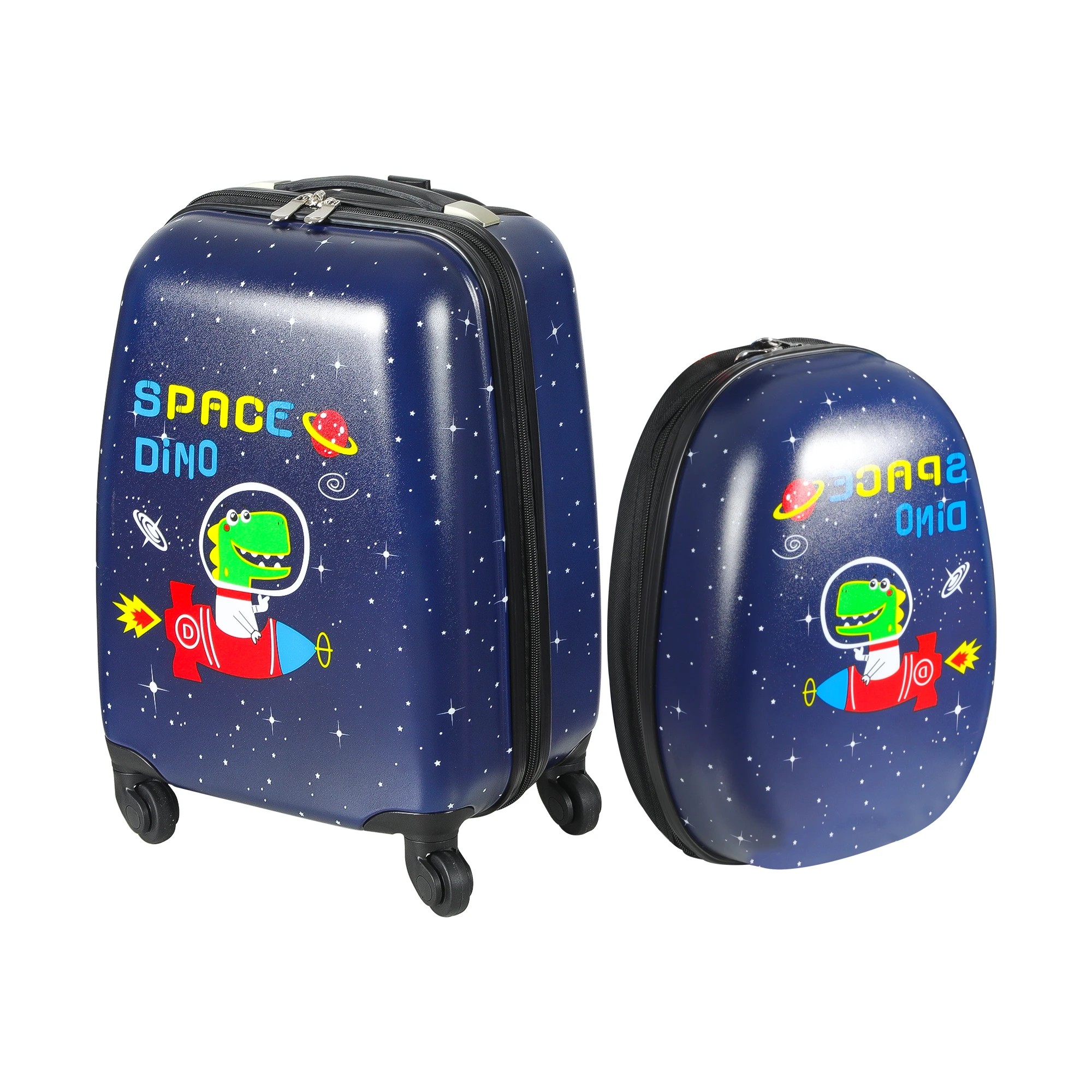 1 Bopeep 2Pc Kids Luggage Set Space Dino Pattern, 1 of 8
