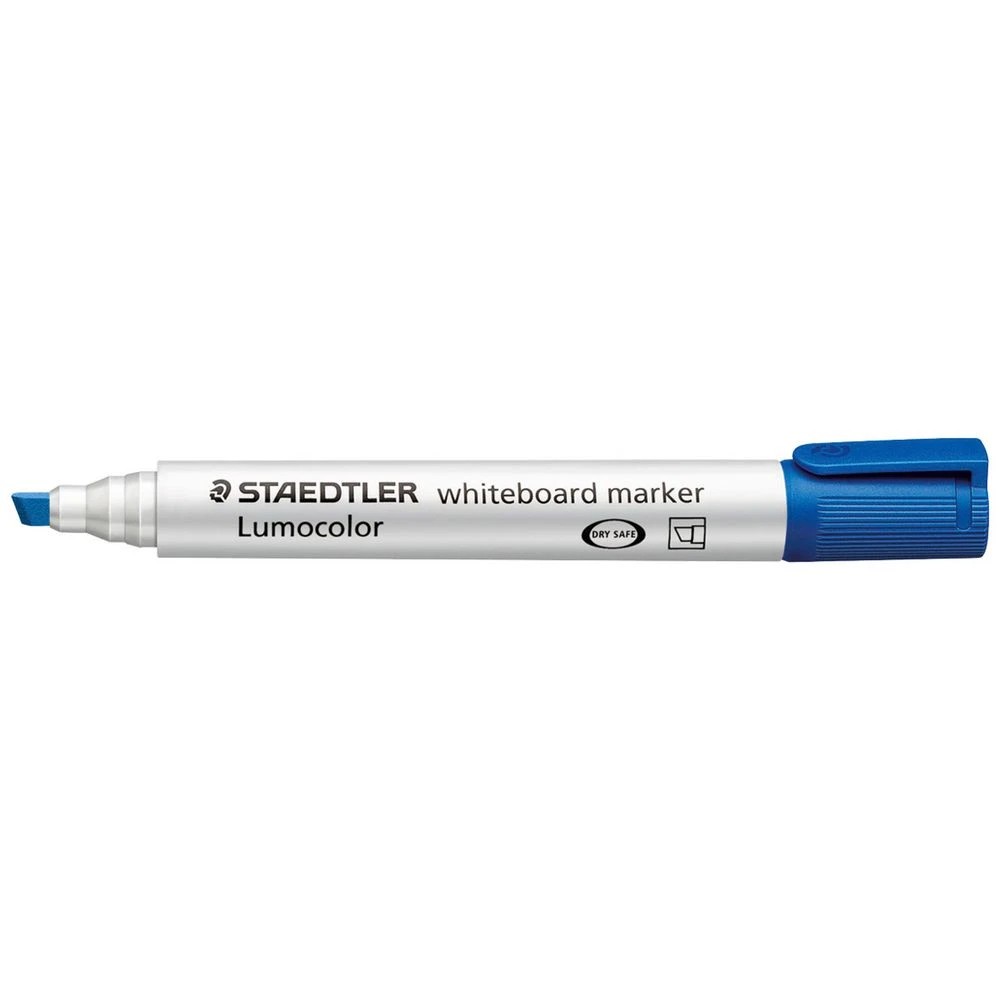 1 Staedtler Lumocolor Whiteboard Marker Chisel Blue, 1 of 4