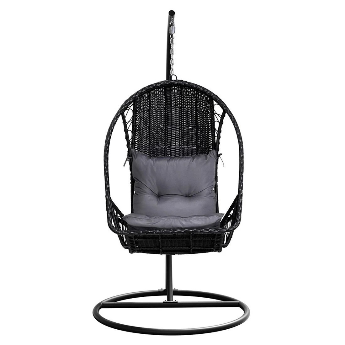 4 Gardeon Outdoor Egg Swing Chair Wicker Furniture Pod Stand Armrest - Black, 4 of 7