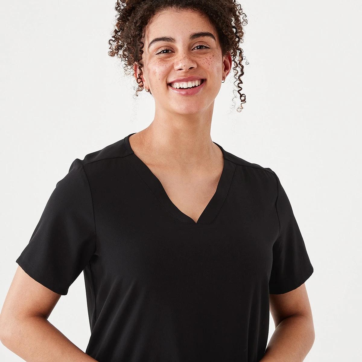 4 Work Short Sleeve Scrub Top BLACK, 4 of 7