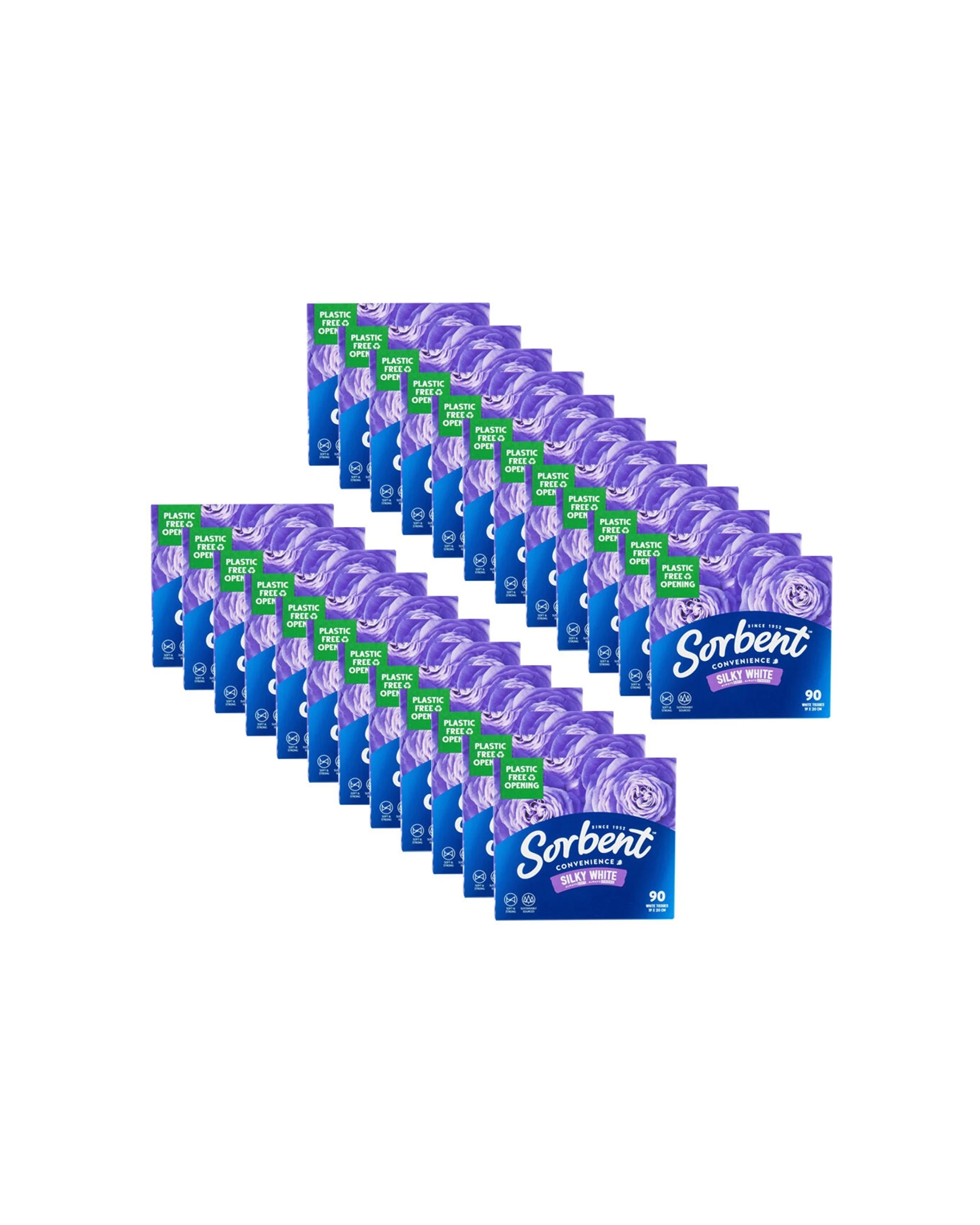 1 Sorbent 24PK 90pc Soft Facial Home Office Paper Tissues Disposable - White, 1 of 4