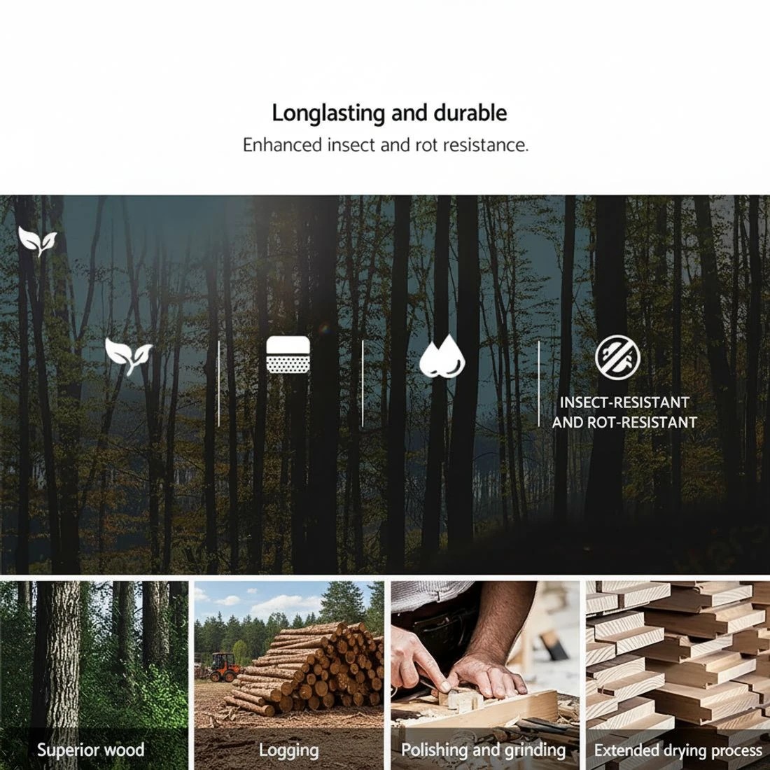 5 Gardeon XL Outdoor Storage Bench Fir Wood Seat Weather Resistant Lift Top Garden Toy Cushion Chest Durable - Brown, 5 of 8