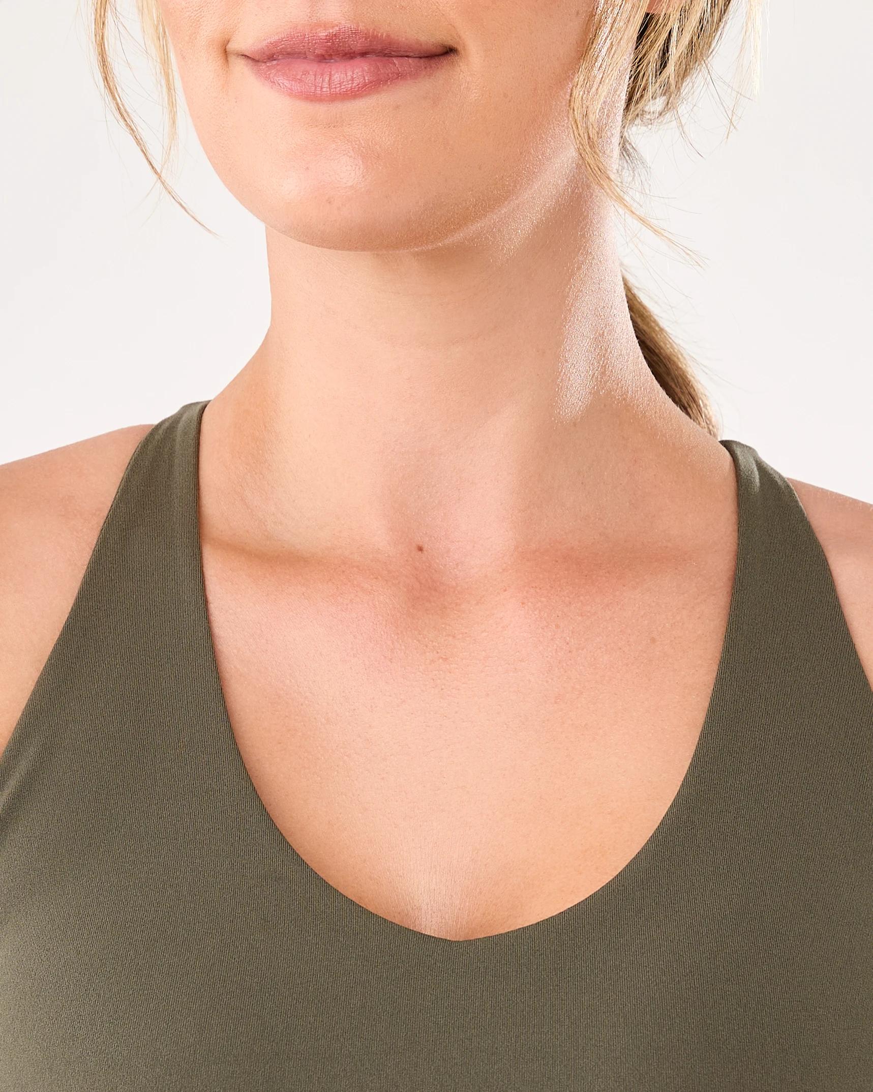 6 Active Womens Ultrasoft Strappy Crop Top Cargo Grn, 6 of 7