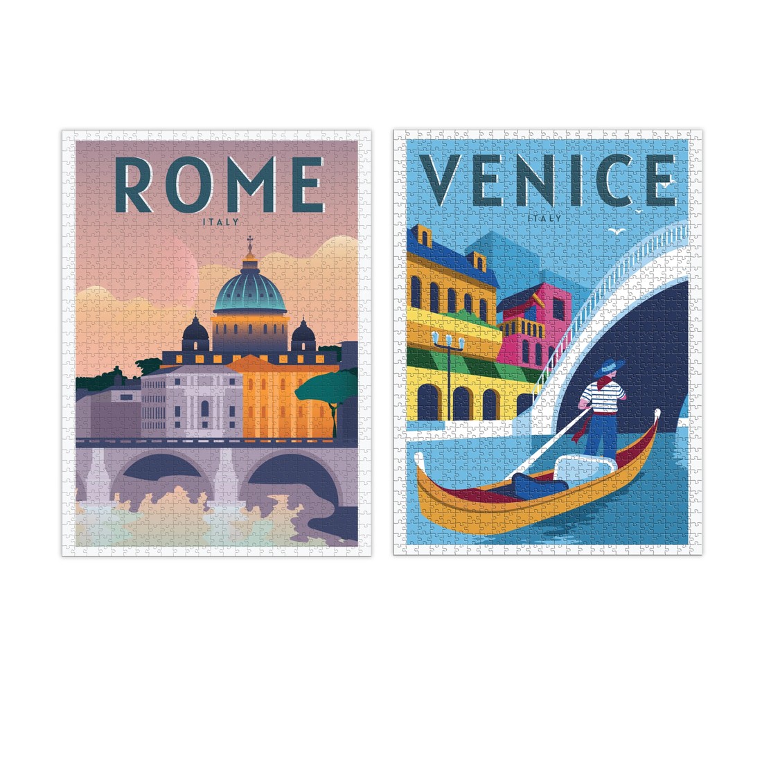 7 1000 Piece 2 in 1 Double Sided Vintage Travel Poster Puzzles - Assorted, 7 of 9