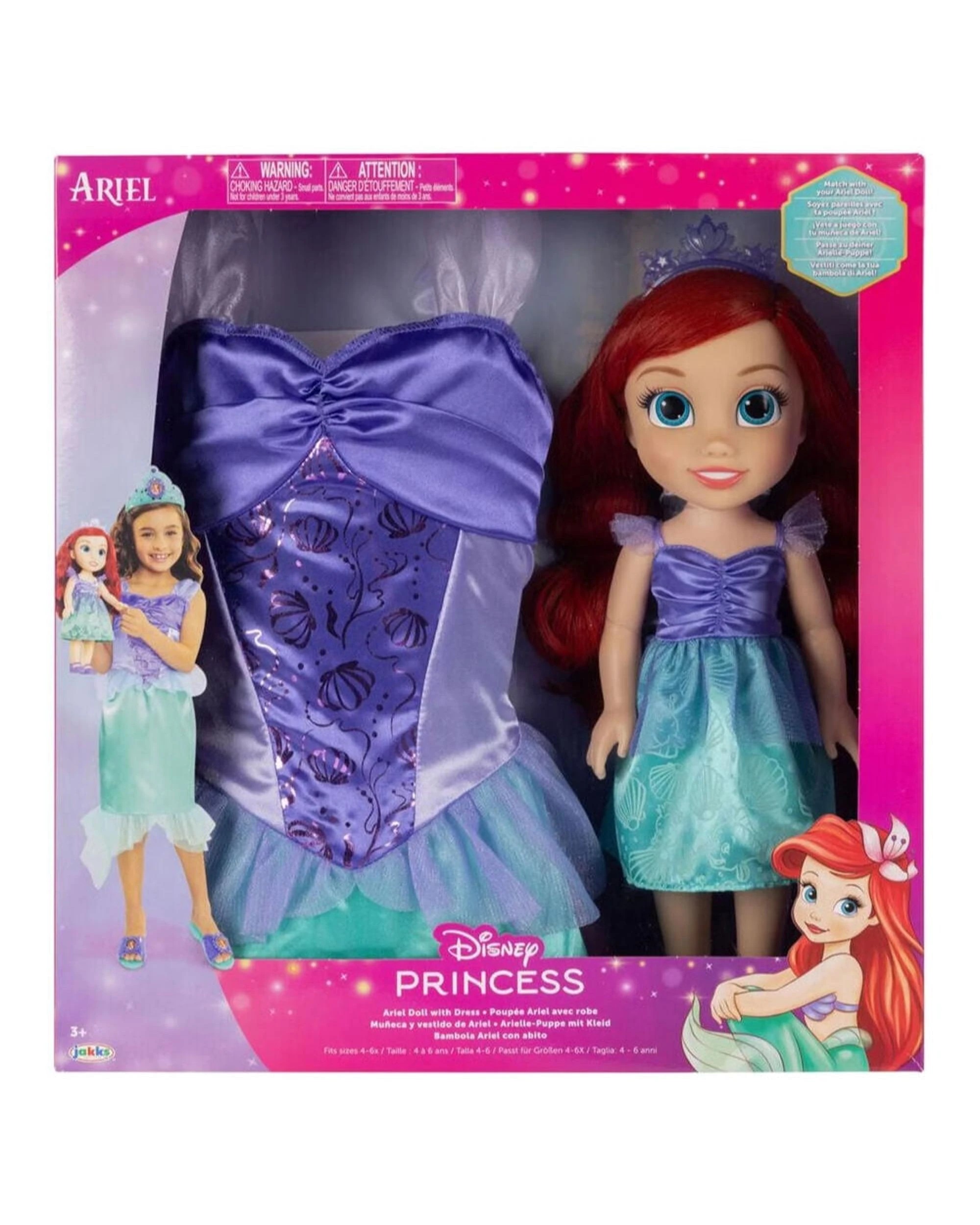 1 Disney Princess Ariel Doll with Dress, 1 of 5