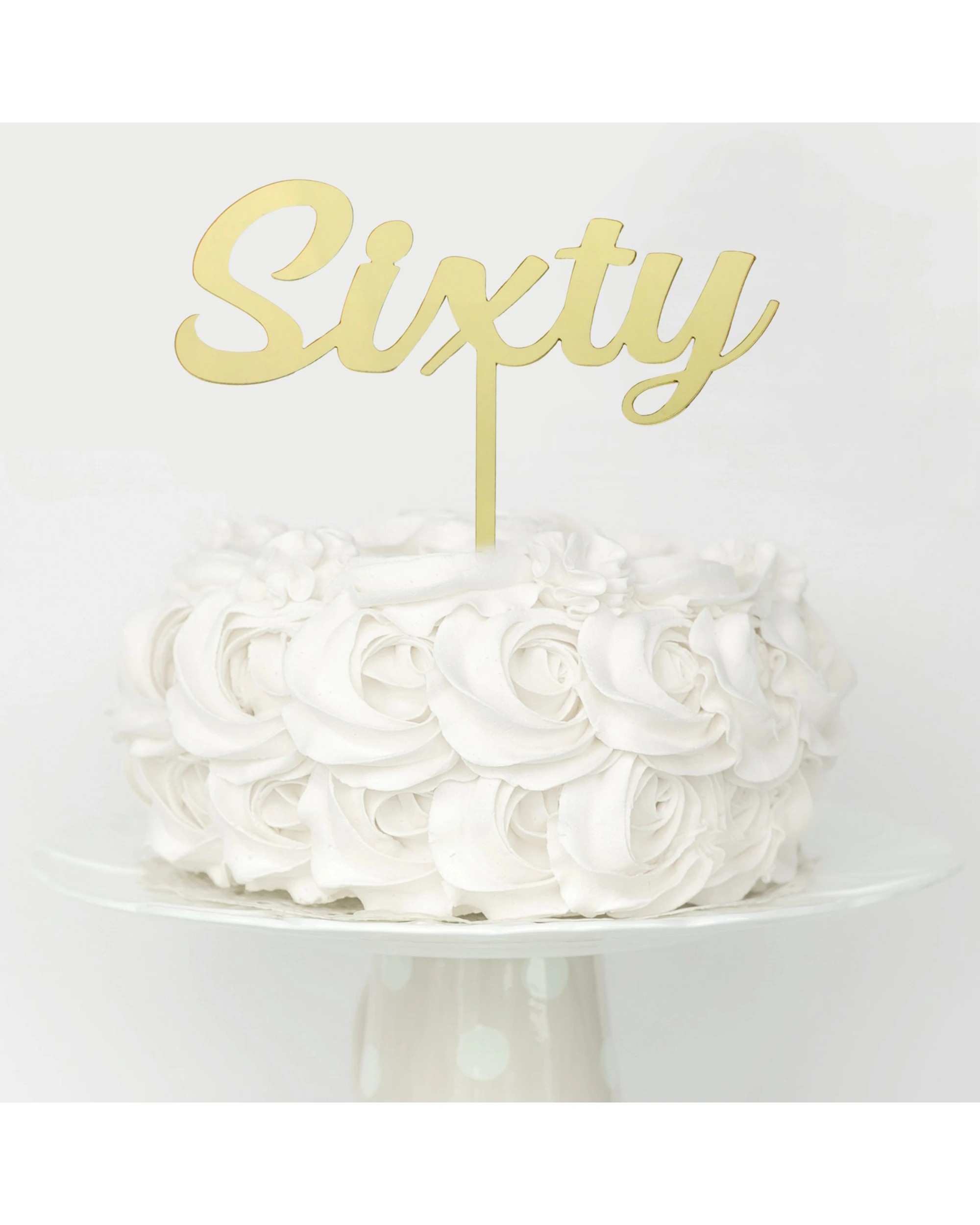 2 Artwrap Sixty Acrylic Cake Topper - Gold, 2 of 2