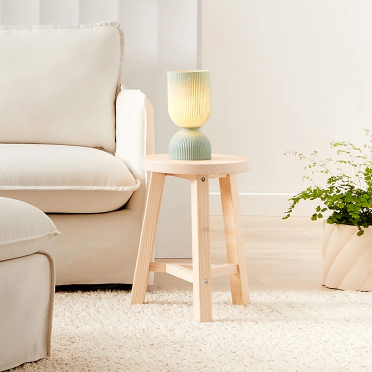 1 Short Timber Stool, 1 of 7