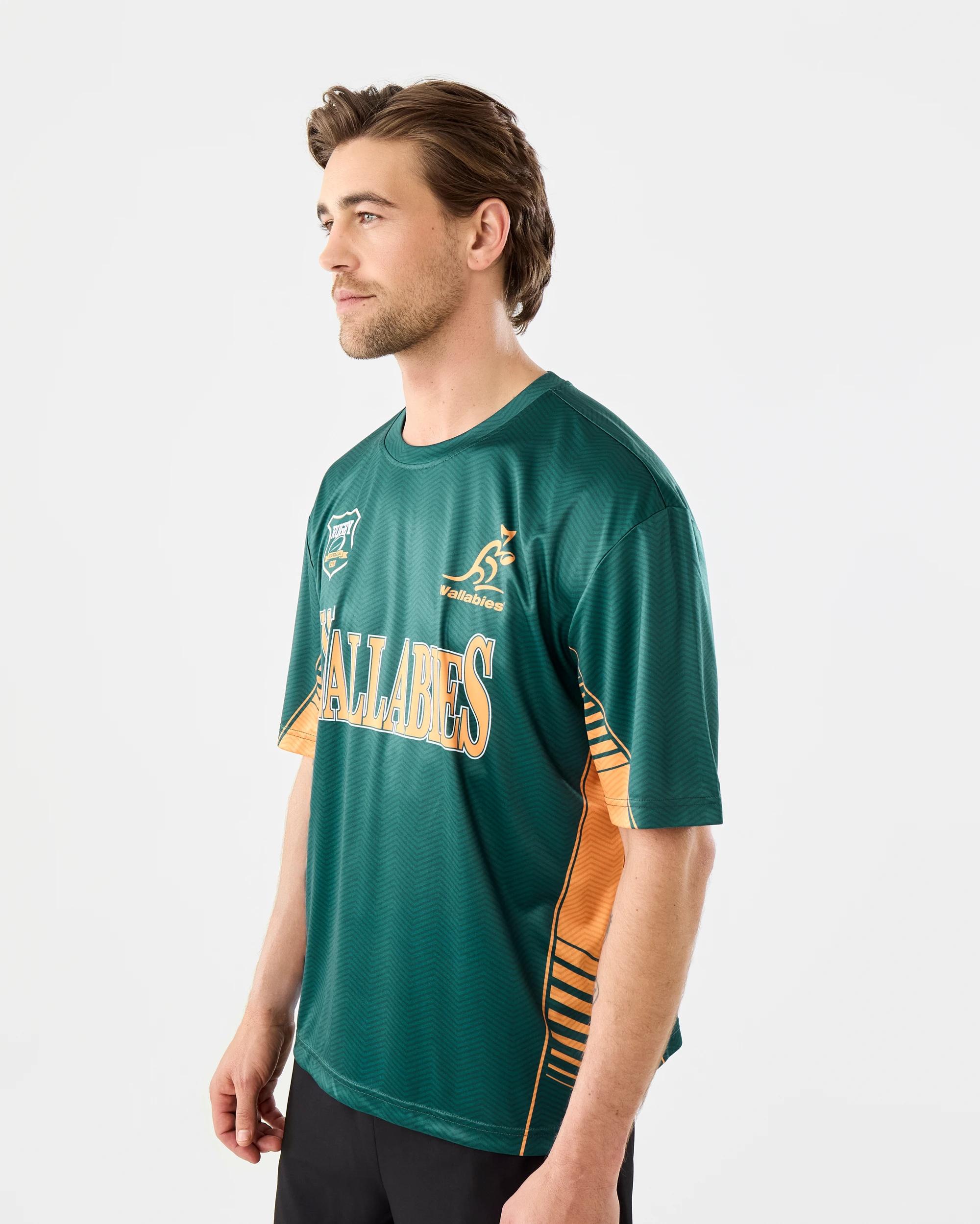 2 Wallabies Rugby Adult T-shirt Green, 2 of 7