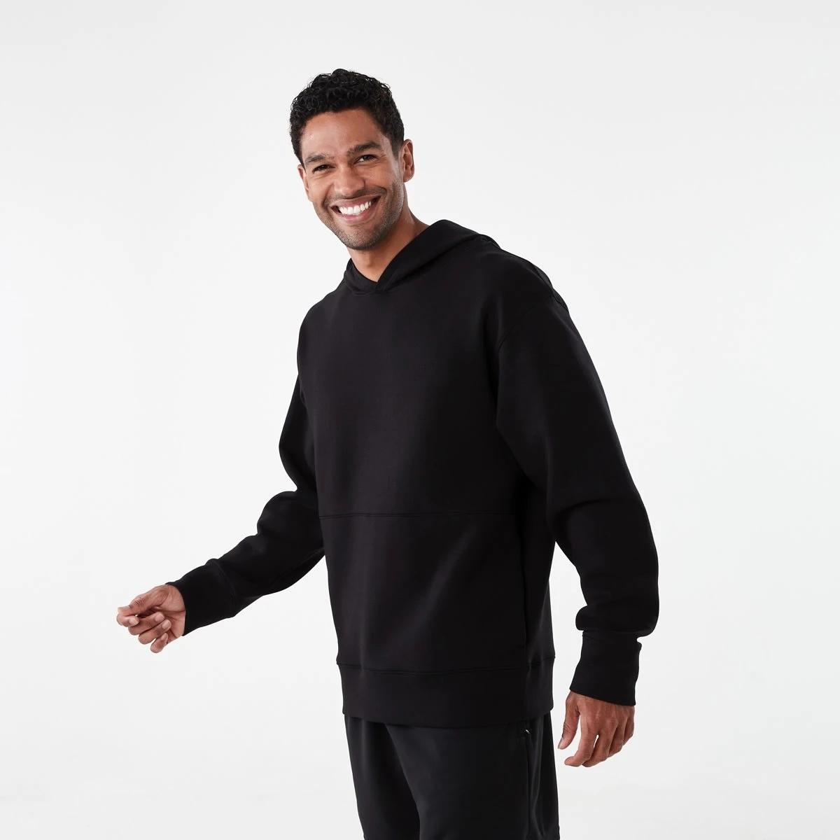 2 Active Mens Relaxed Scuba Hoodie BLACK, 2 of 5