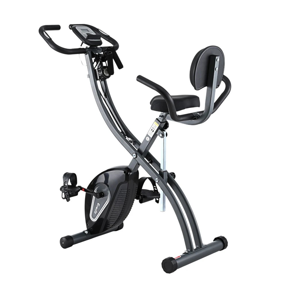 1 Everfit Folding Exercise Bike Magnetic X-Bike Aerobic Trainer Indoor - Grey, 1 of 6