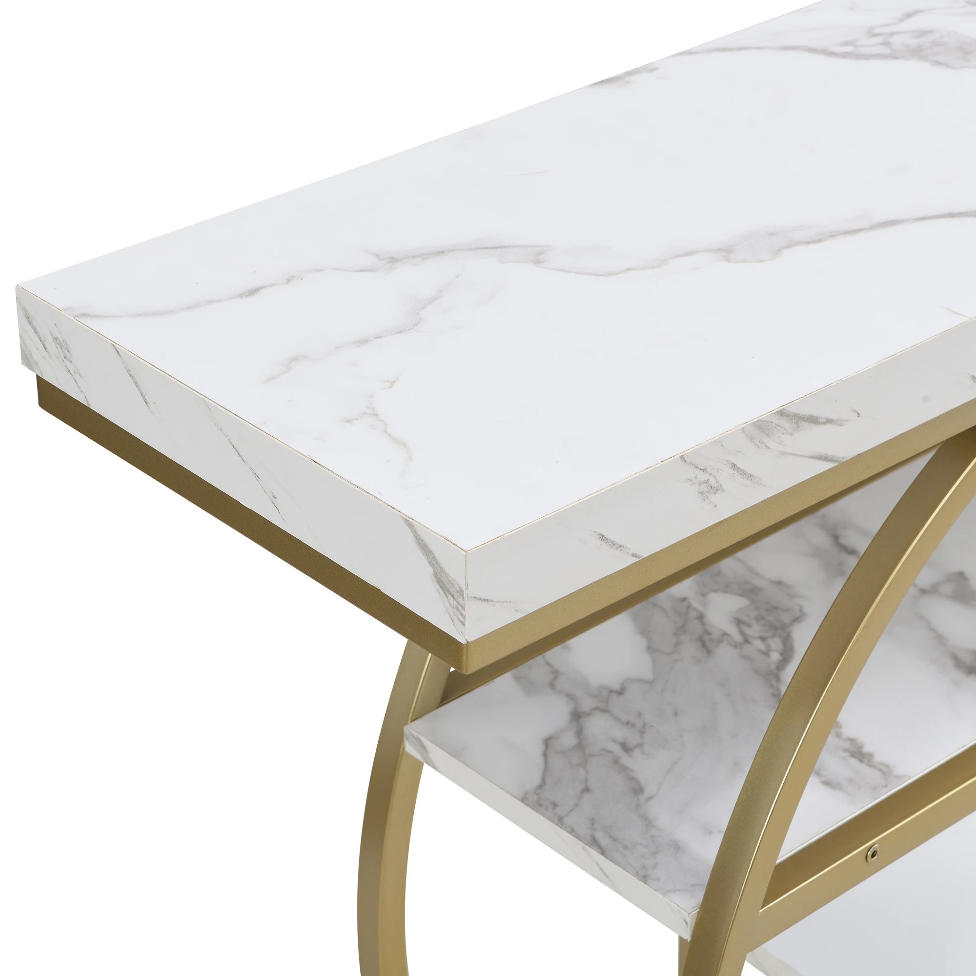 6 IHOMDEC 4-Tier Entryway Console Table - Black, 6 of 10