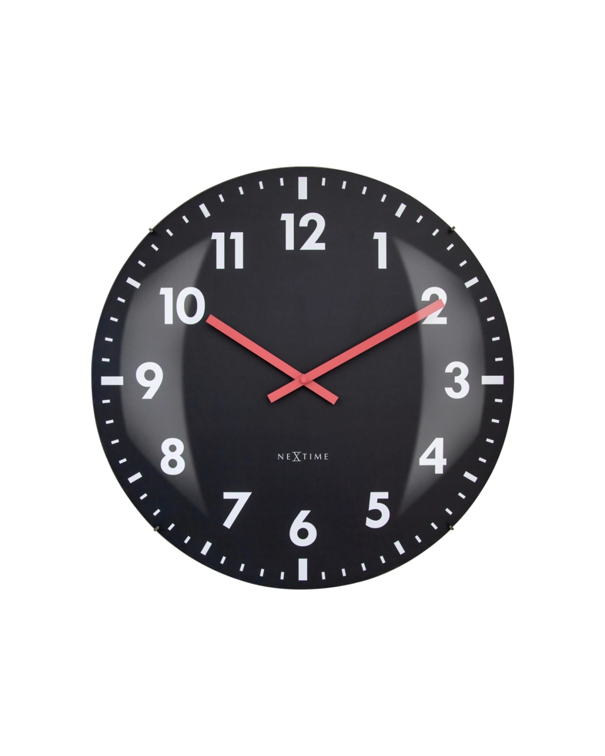 1 NeXtime Duomo Silent Wall Clock Dome Glass Lens Aluminium Hands 50cm - Black, 1 of 5