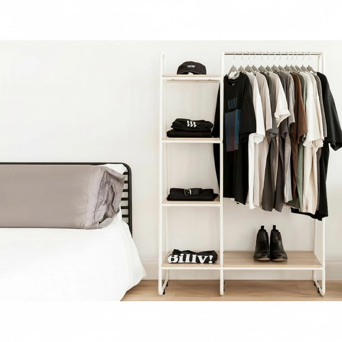 6 Artiss Wardrobe Clothes Rack Airer Coat Stand 150cm - White, 6 of 8