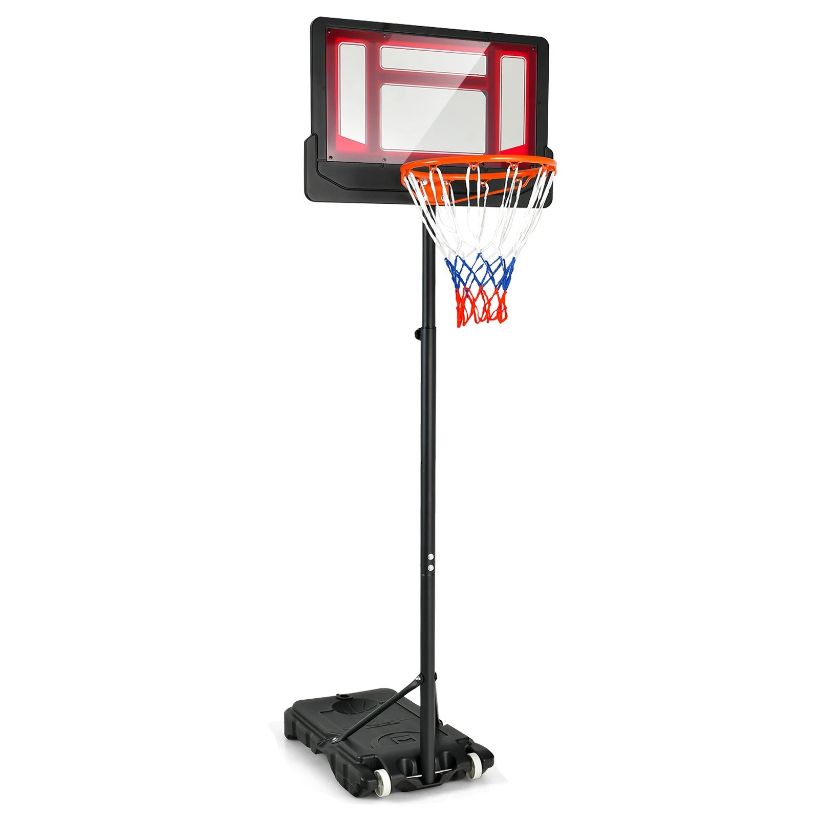 1 Costway 1.3-2.5m Portable Basketball Hoop Adjustable Basketball Ring System Stand Teenager w/Wheels, 1 of 1
