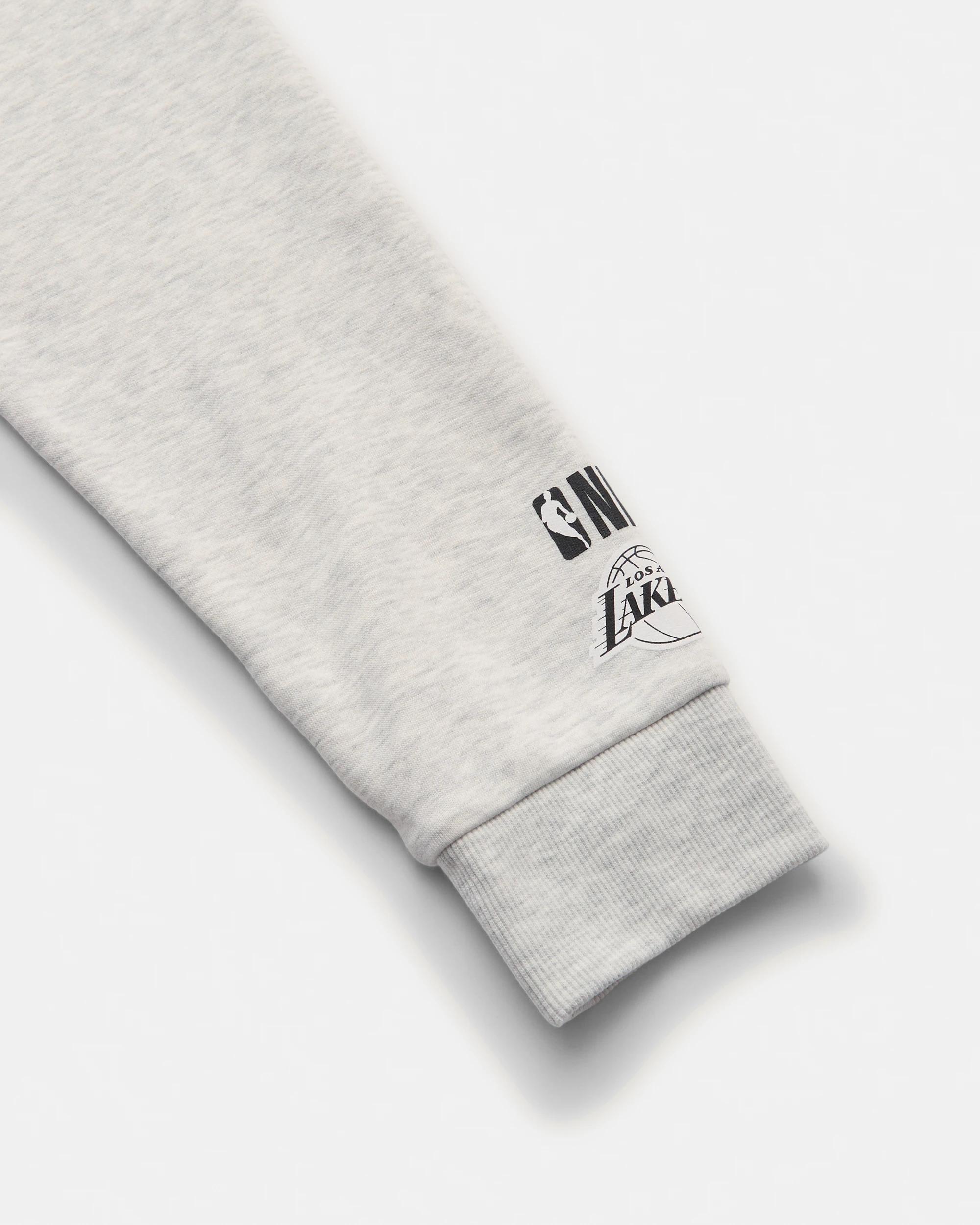 4 Official NBA Adult Lounge Hoodie WHITE MARLE LAKERS, 4 of 4