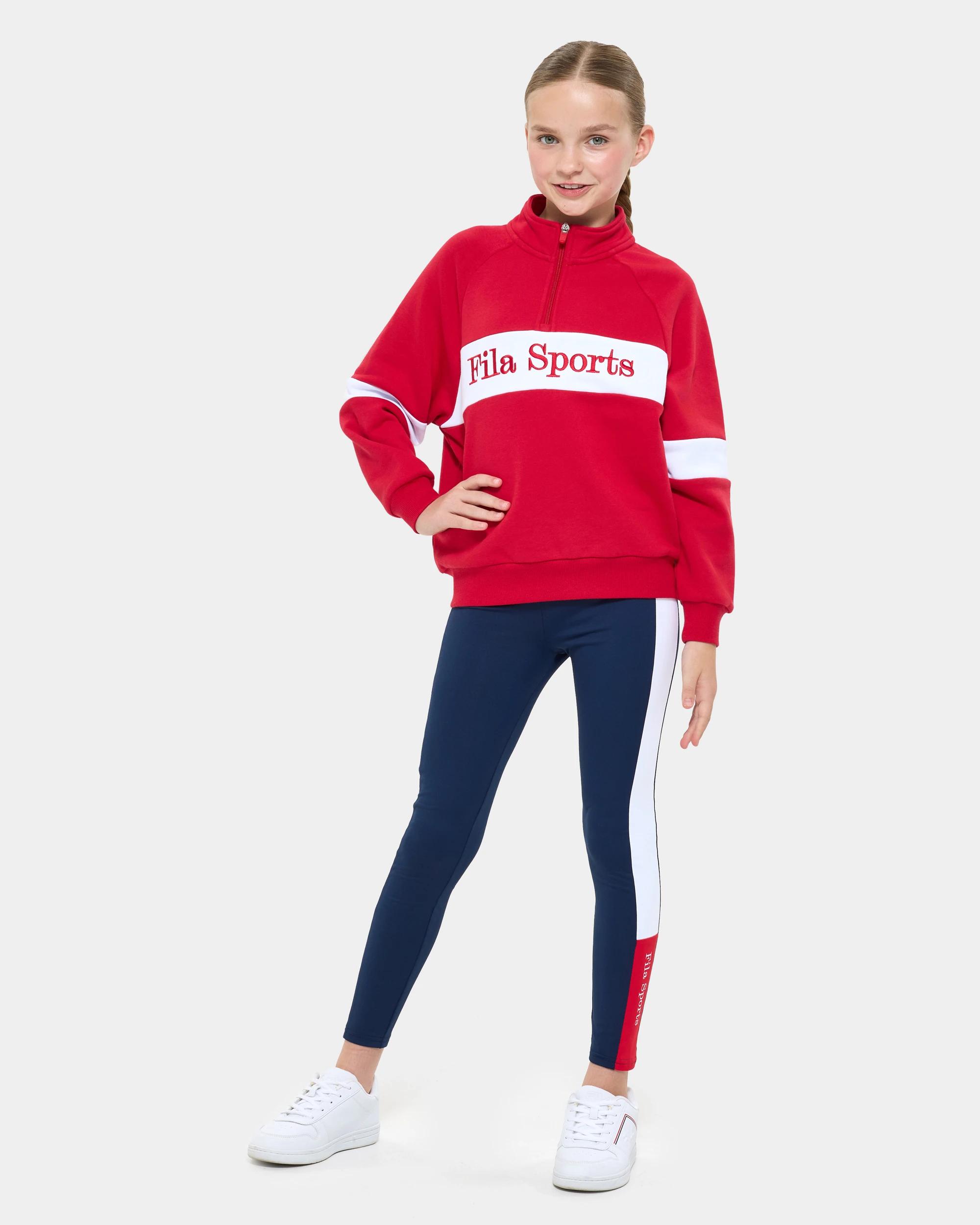 2 Fila Kids Quarter-Zip Fleece Jumper RED, 2 of 6