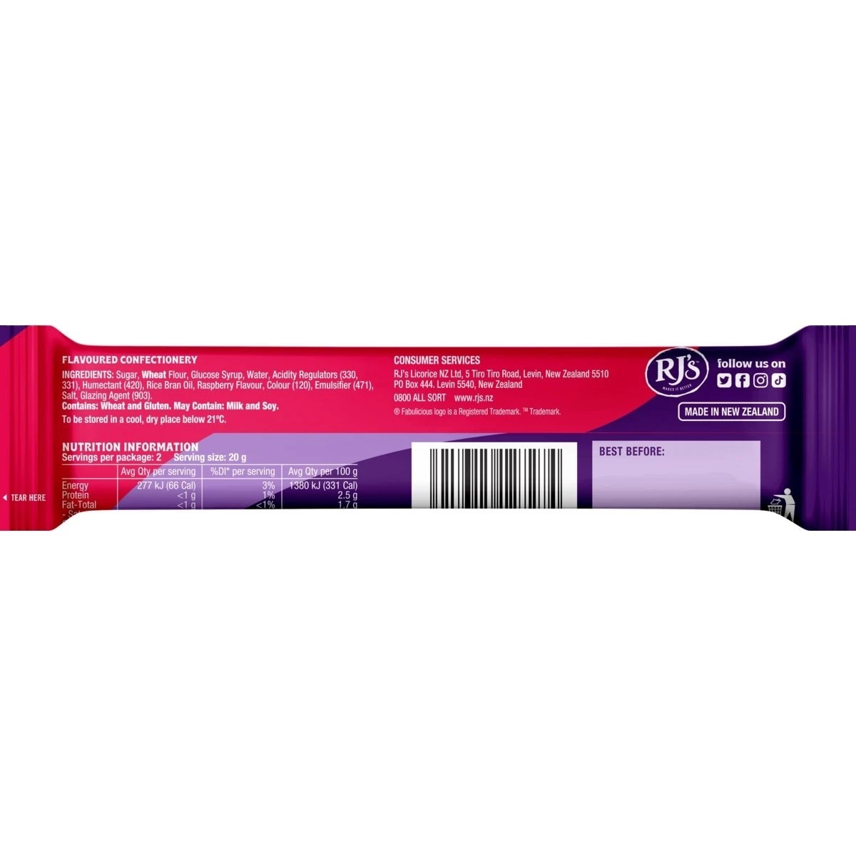 2 RJ's Fabulicious Raspberry Twister 40g, 2 of 2