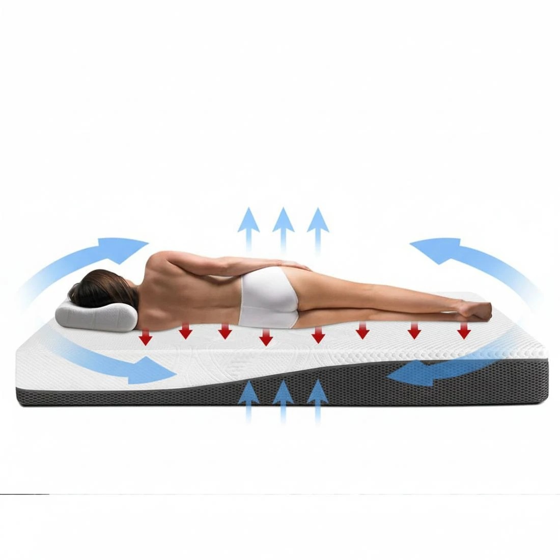 5 Giselle Bedding Memory Foam Mattress Bed Cool Gel Non Spring 21cm Queen - Queen Bed - Multi, 5 of 8